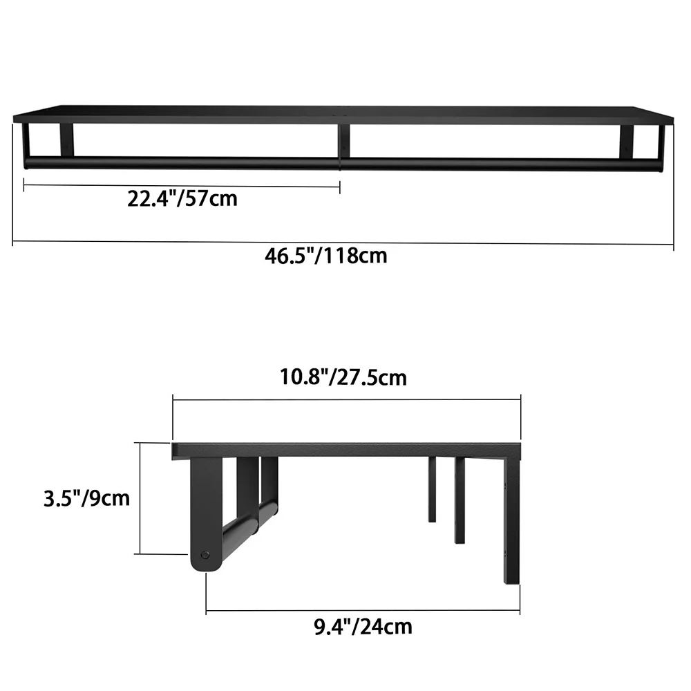 Livingandhome Wall Mounted Clothes Rack with Top Shelf - Image 8