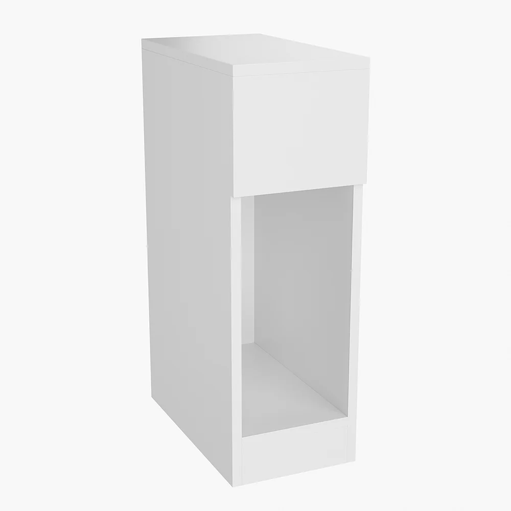 Livingandhome White Bedside Table with a Drawer - Image 2