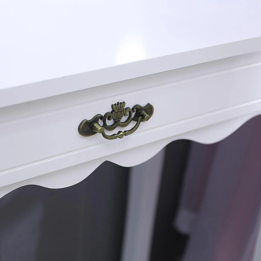 Livingandhome White Dressing Table Makeup Desk Vanity With LED Light Mirror Bedroom - Image 3