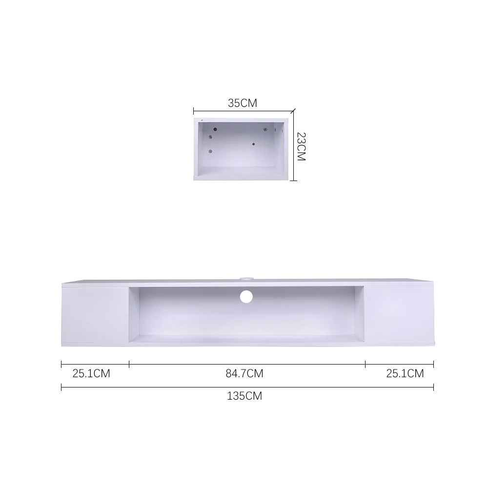 Livingandhome White Floating TV Stand - Image 7