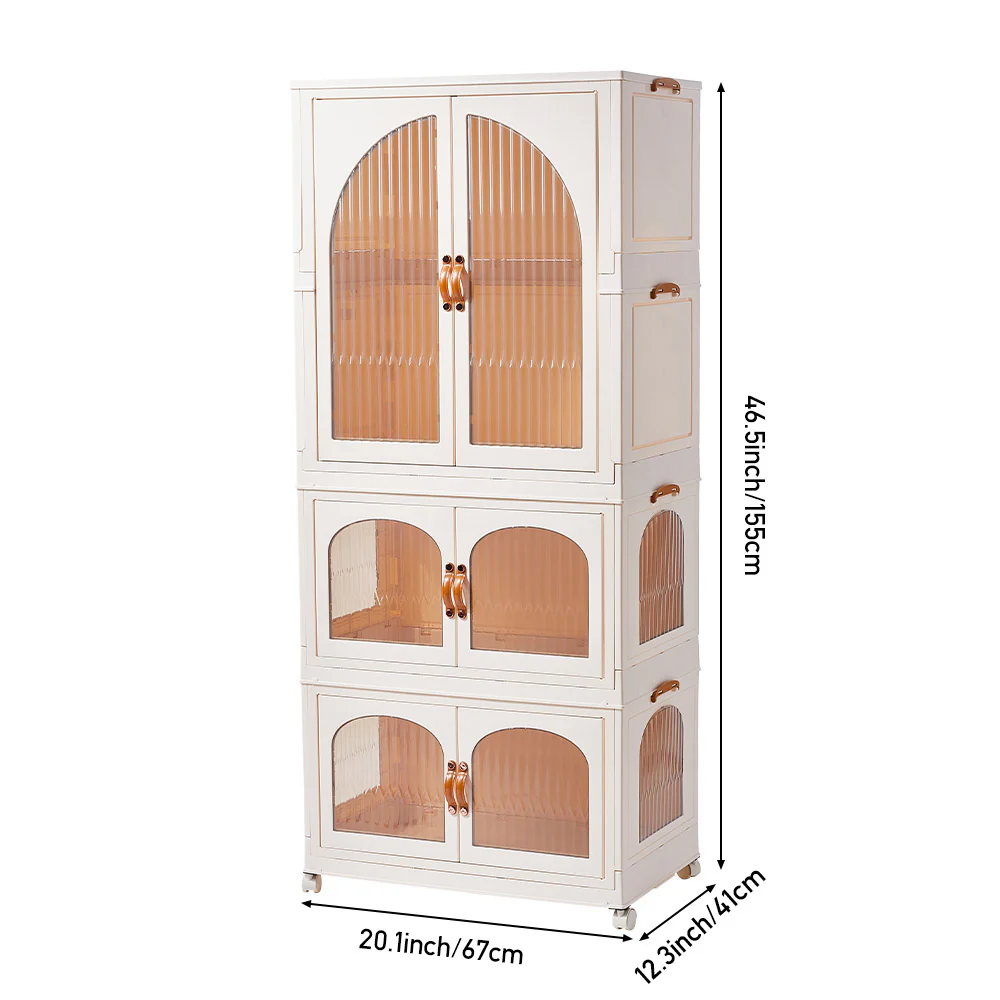 Livingandhome White Plastic Wardrobe And Toy Storage Unit - Image 3