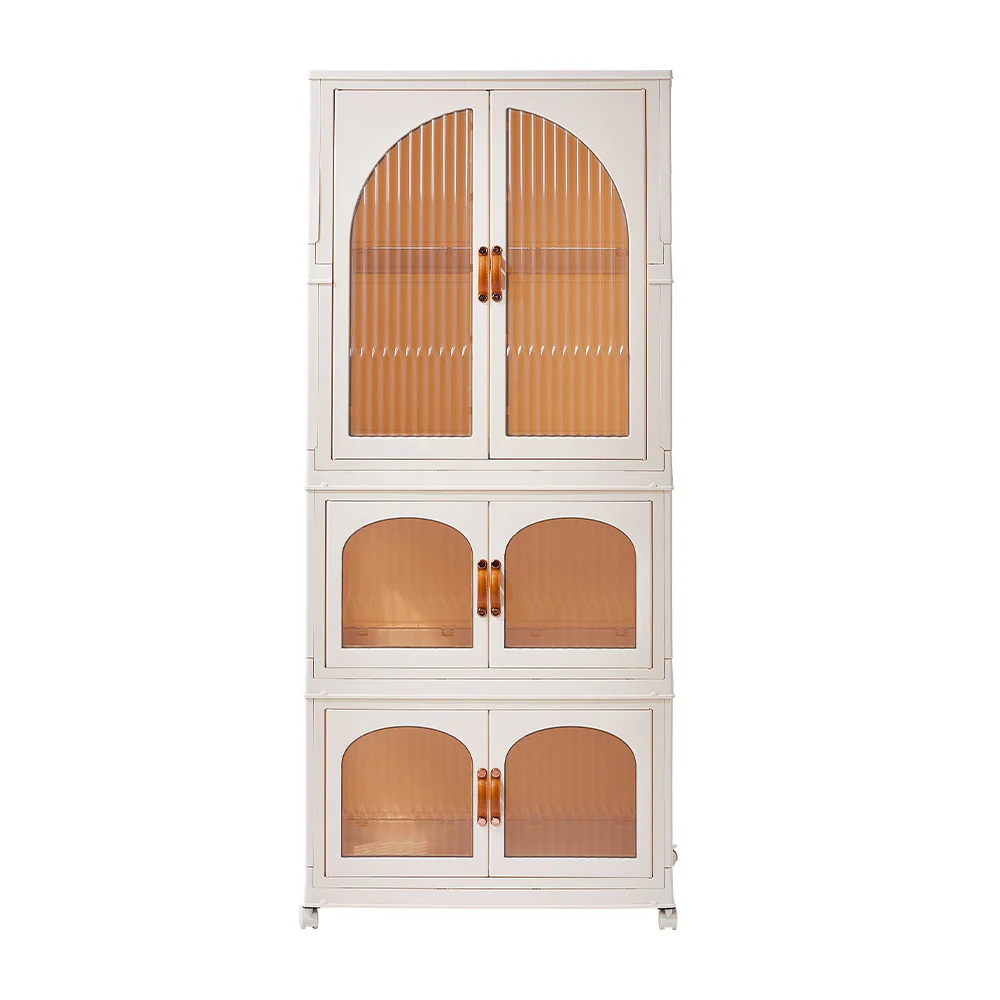 Livingandhome White Plastic Wardrobe And Toy Storage Unit - Image 4