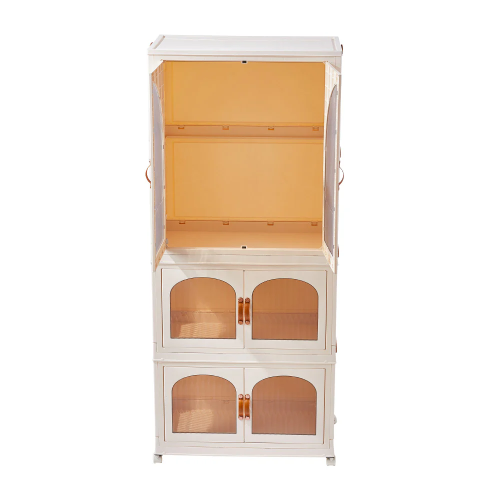 Livingandhome White Plastic Wardrobe And Toy Storage Unit - Image 5