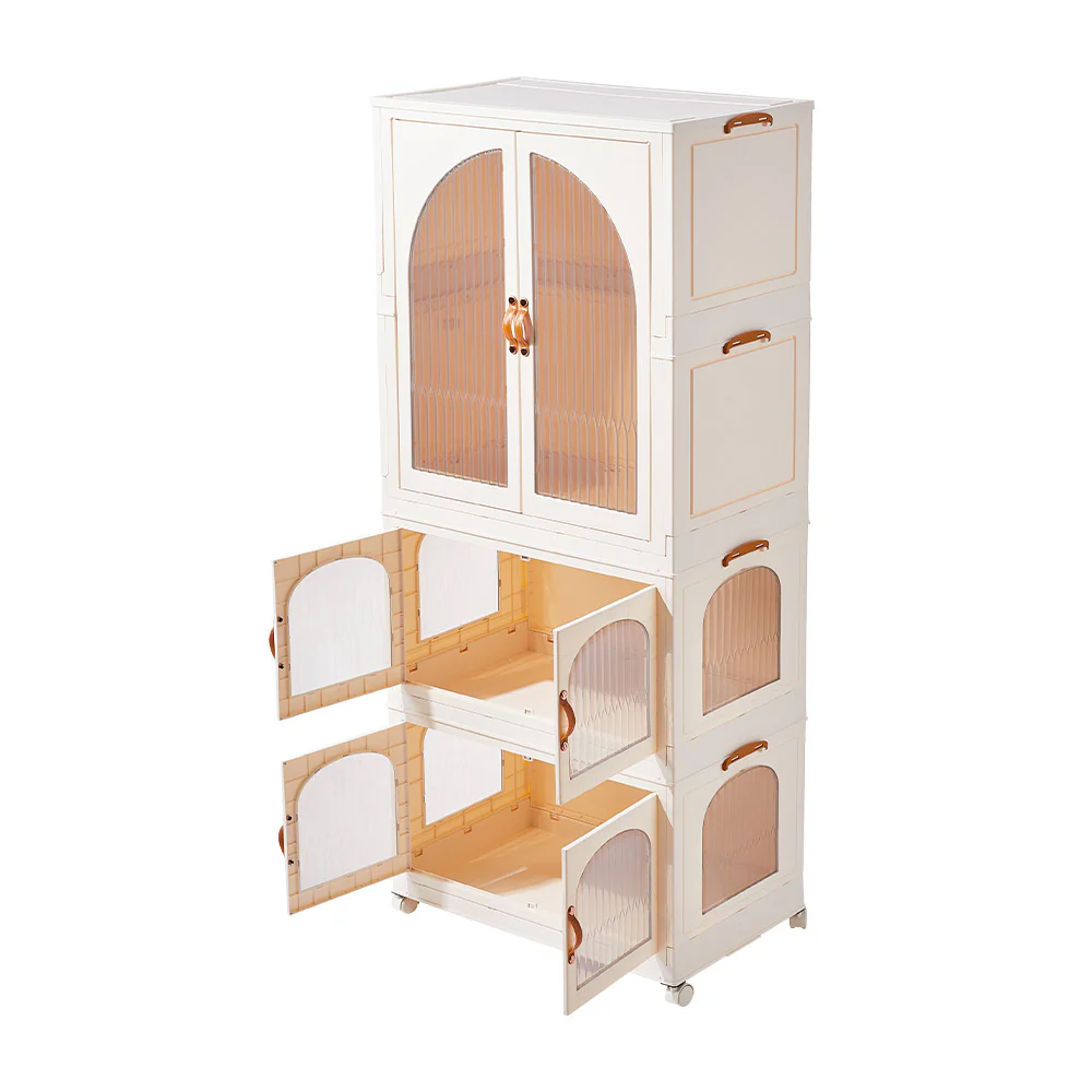 Livingandhome White Plastic Wardrobe And Toy Storage Unit - Image 6