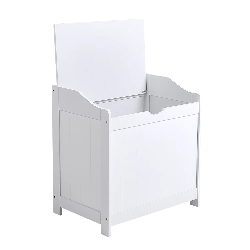 Livingandhome White Wooden Lift-Top Toy Storage Chest - Image 9