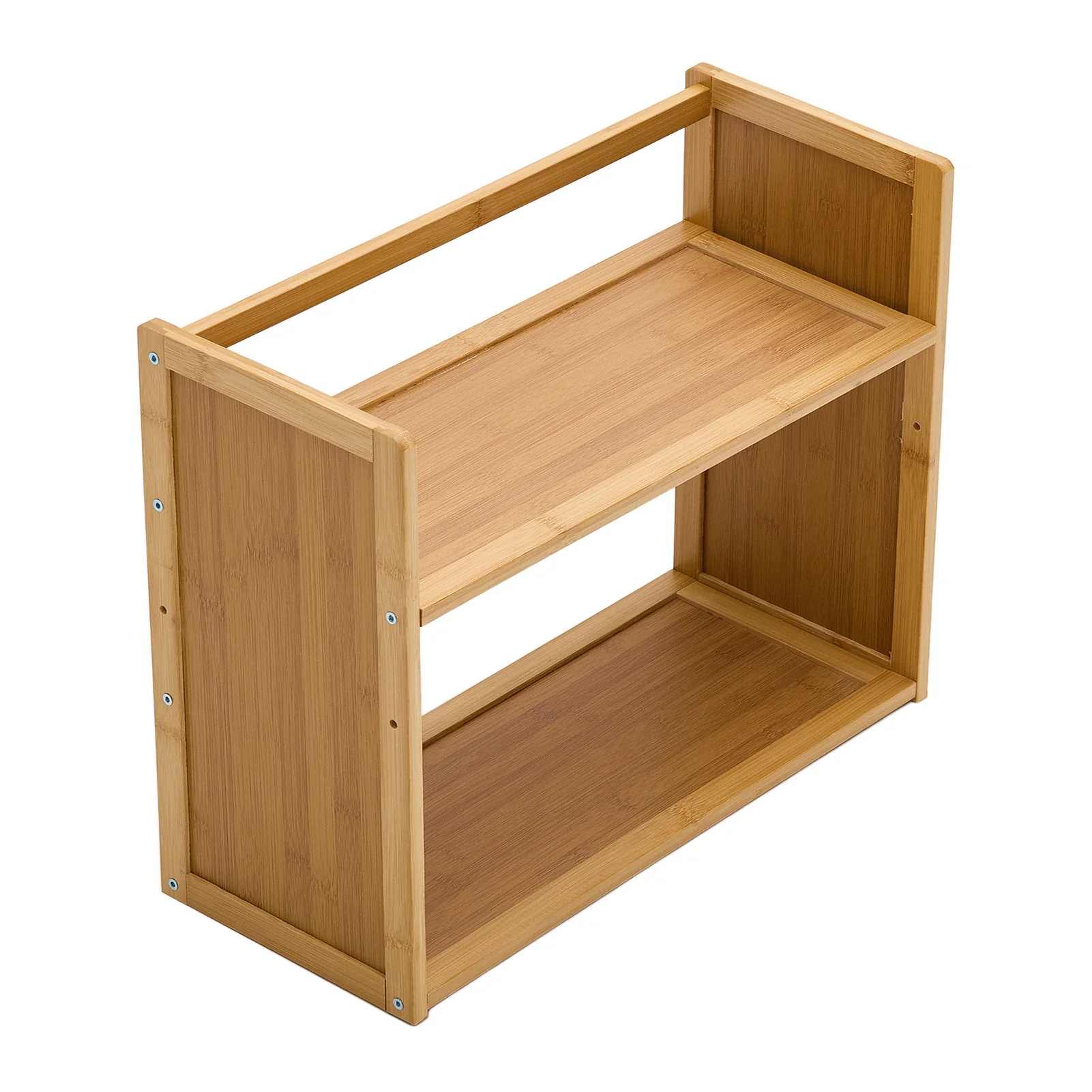 Livingandhome Wooden Bamboo 2-Tier Desk Storage Shelf - Image 2