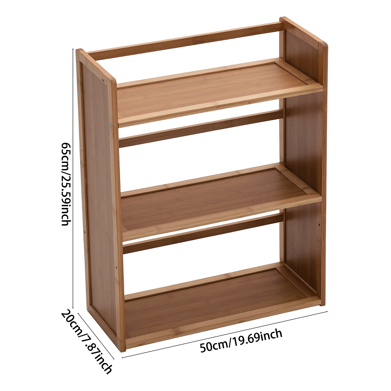 Livingandhome Wooden Bamboo 3-Tier Desktop Organizer - Image 3