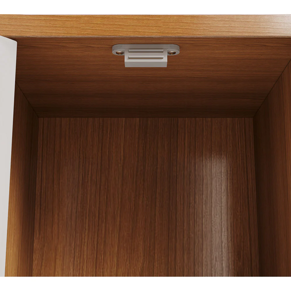 Livingandhome Wooden Bookcase Storage Cabinet with Doors and Open Shelf - Image 2