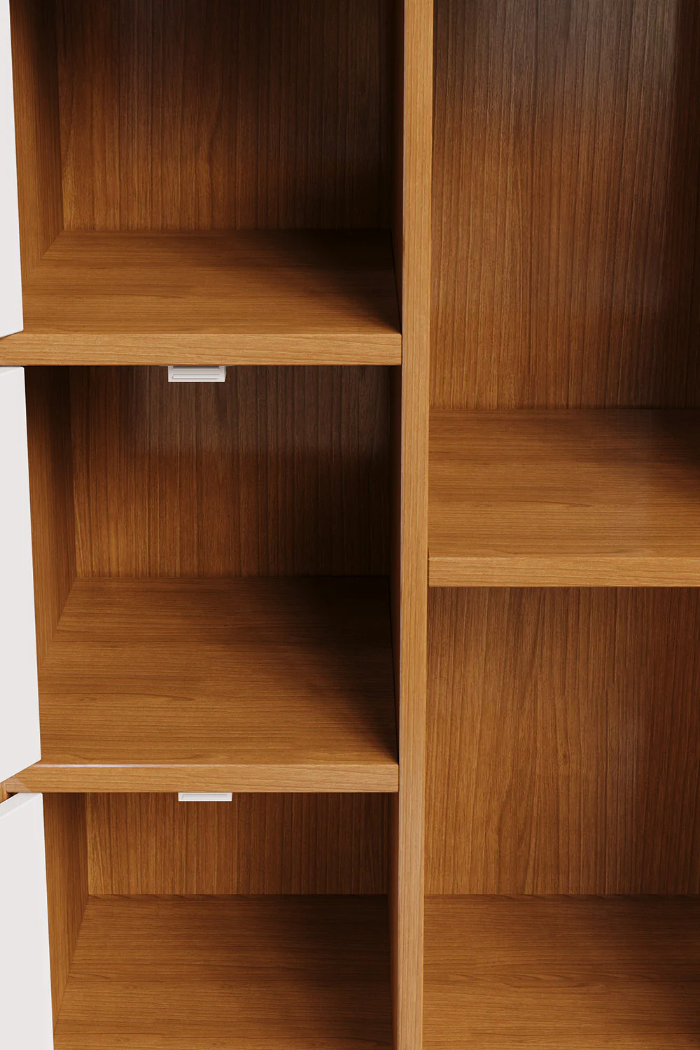 Livingandhome Wooden Bookcase Storage Cabinet with Doors and Open Shelf - Image 3
