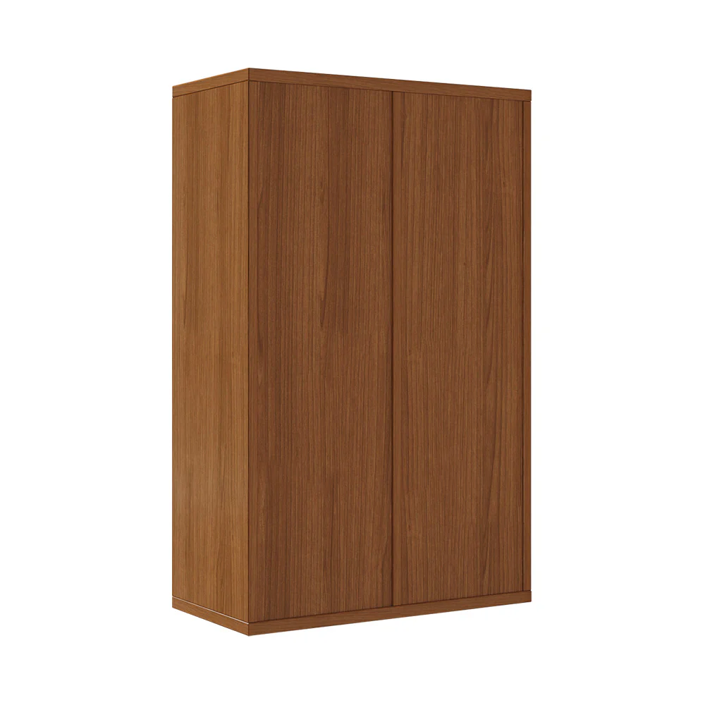 Livingandhome Wooden Bookcase Storage Cabinet with Doors and Open Shelf - Image 7