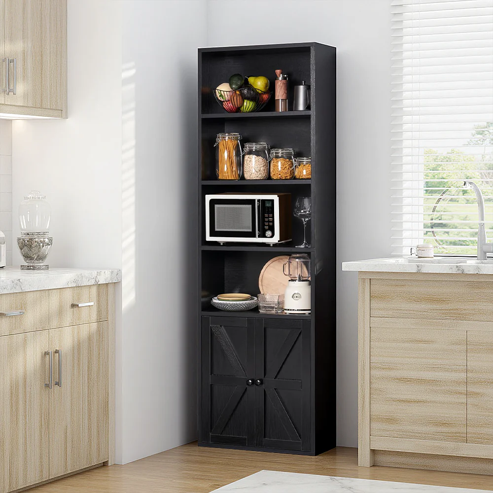 Livingandhome Wooden Bookcase With Cabinet Storage