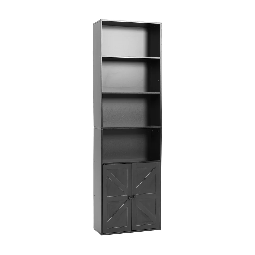 Livingandhome Wooden Bookcase With Cabinet Storage - Image 2