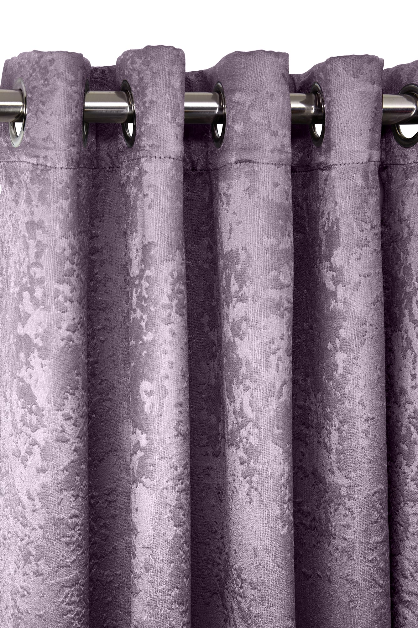Logan - Textured Woven Blackout Eyelet Curtains in Aubergine - Image 2