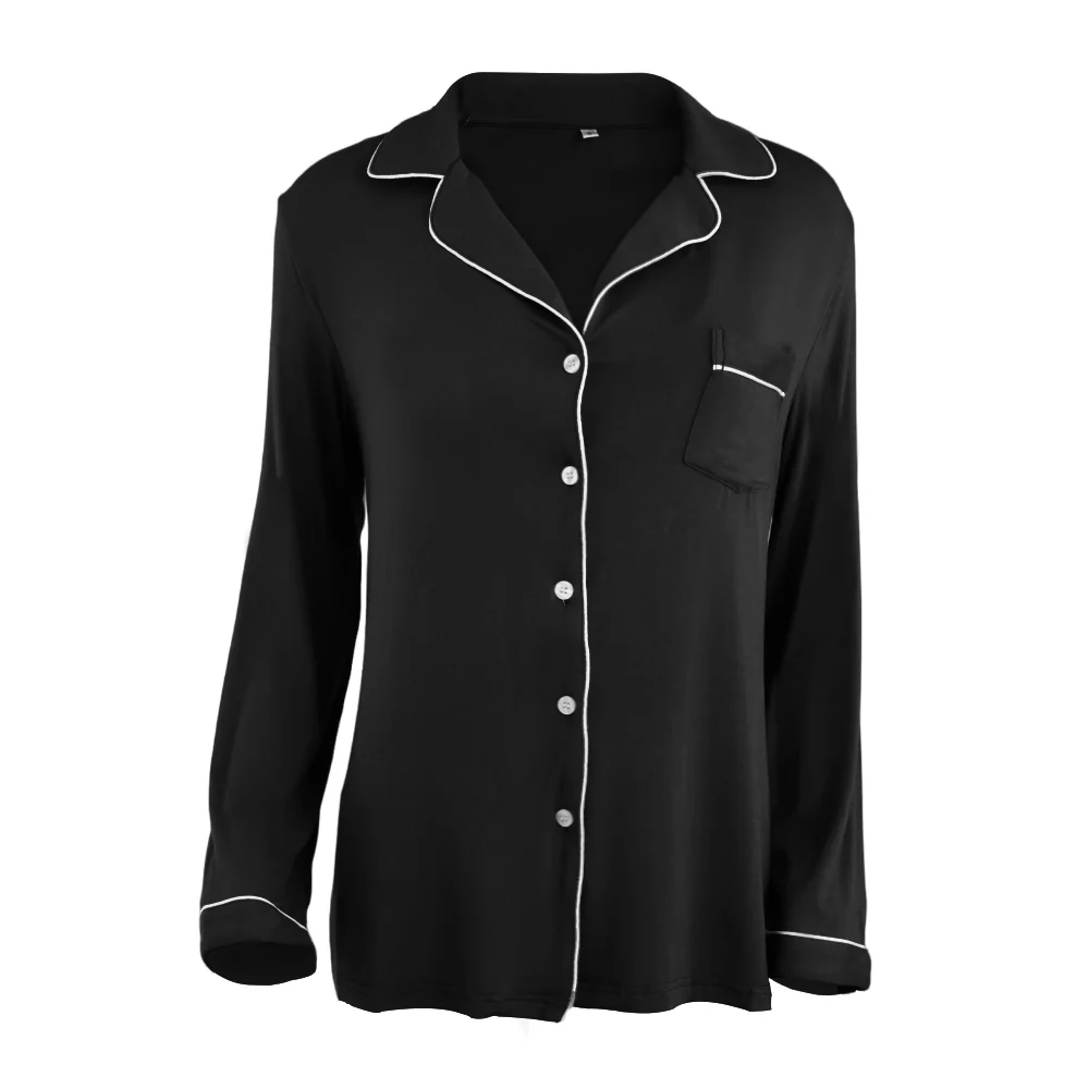 Long Sleeve Camp Collar Loungewear Set - Image 3