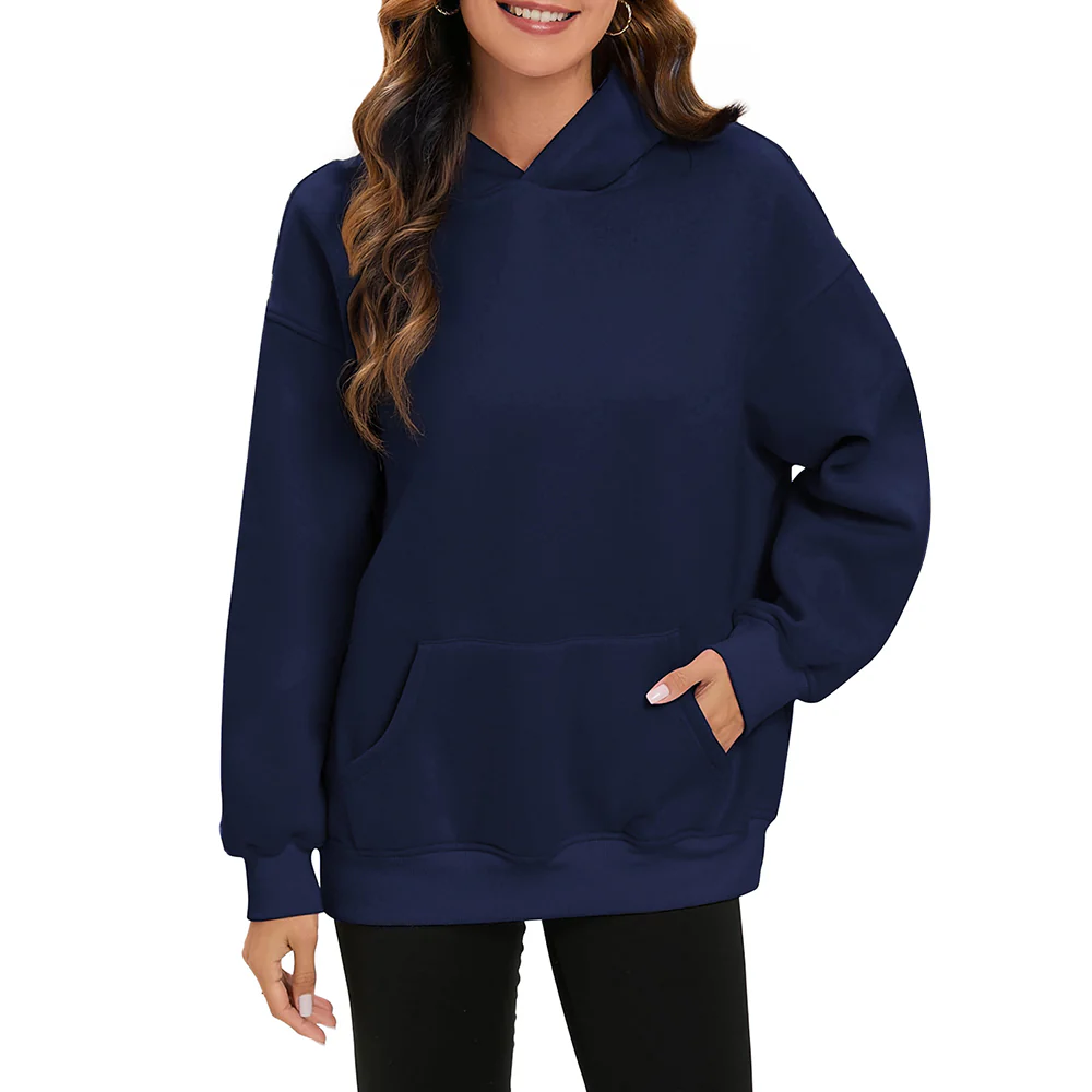 Long Sleeve Hooded Sweatshirt - Navy