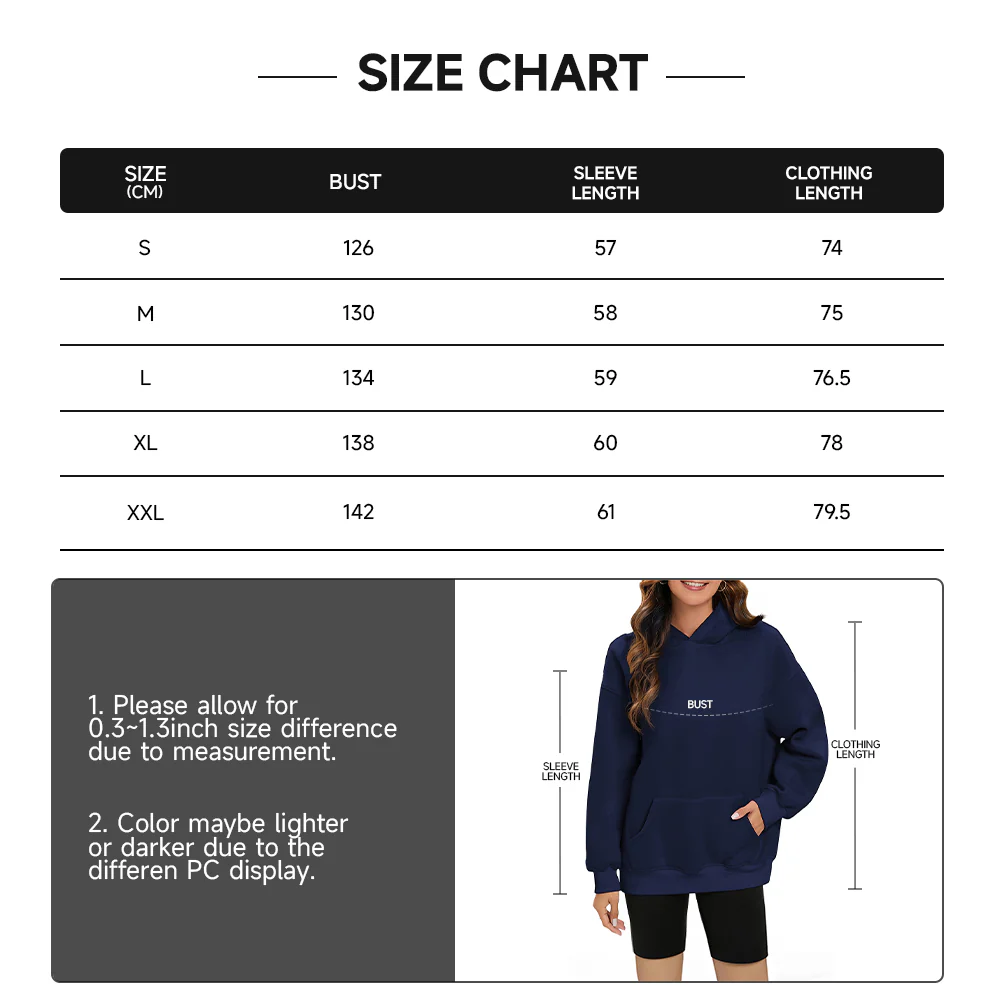 Long Sleeve Hooded Sweatshirt - Navy - Image 7