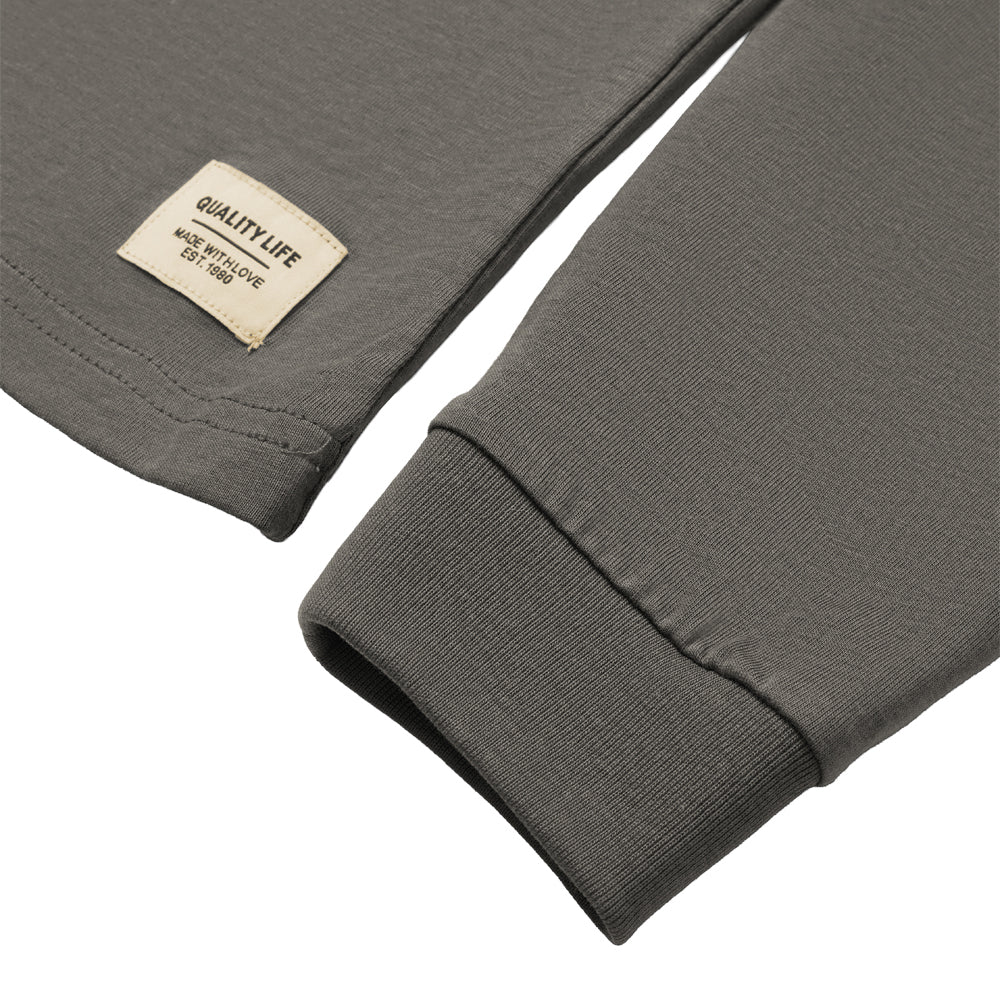 Long-Sleeved Crew Neck T-Shirt Grey - Image 6