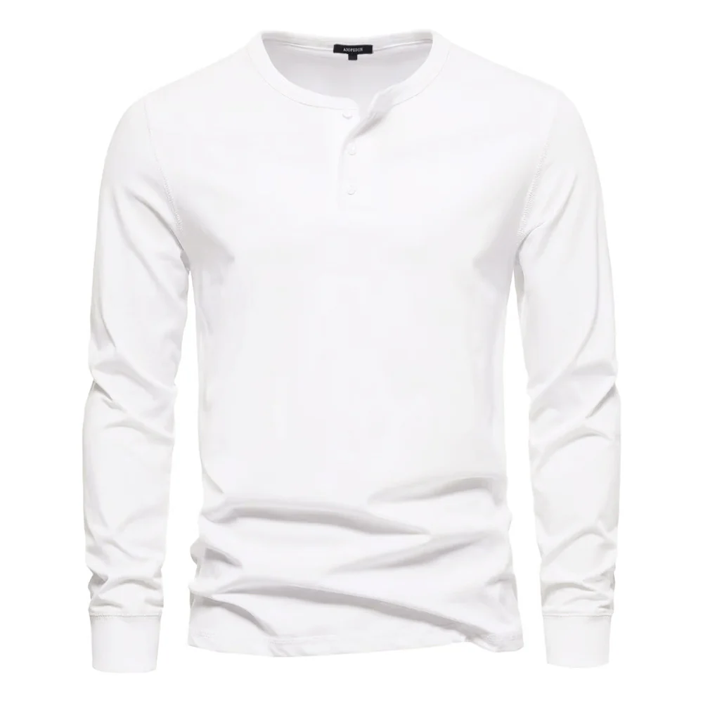 Long-Sleeved Henley T-Shirt - Image 2