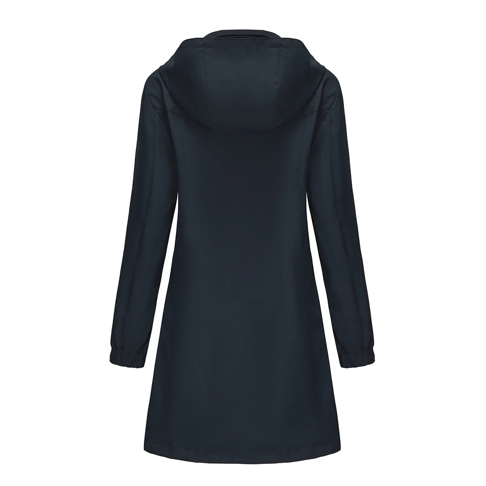 Long Trench Coat with Detachable Hood - Image 4