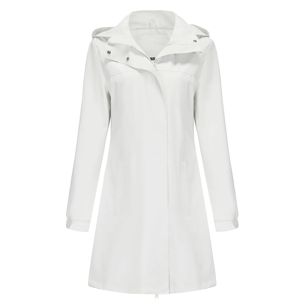 Long Trench Coat with Detachable Hood - Image 3