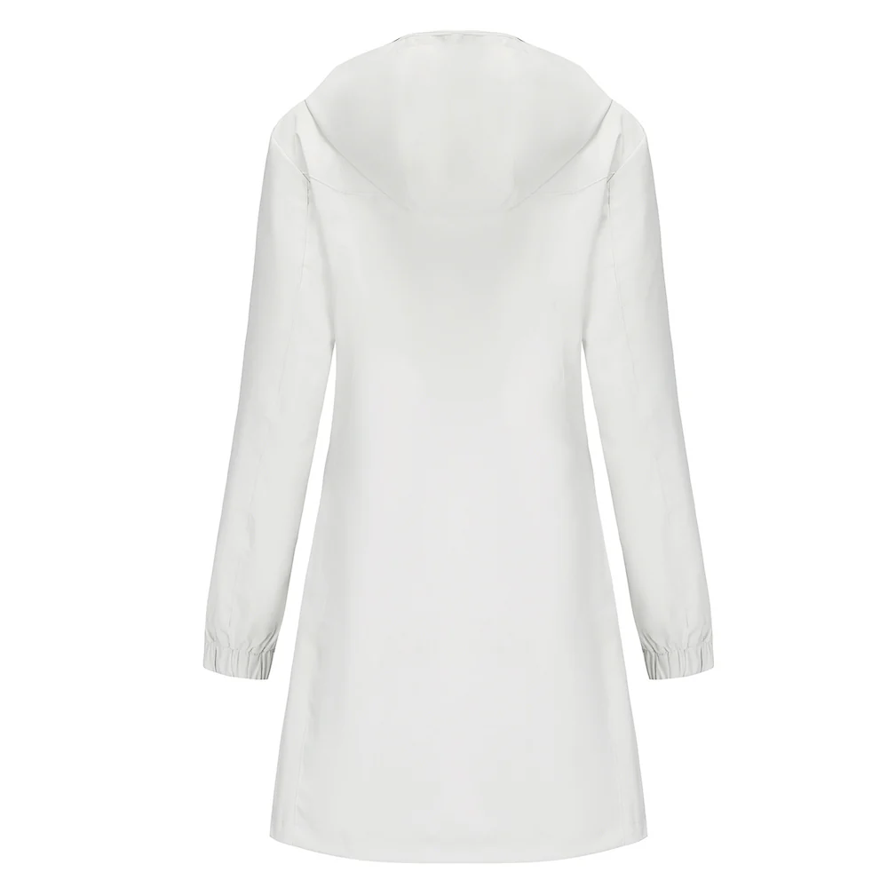 Long Trench Coat with Detachable Hood - Image 4