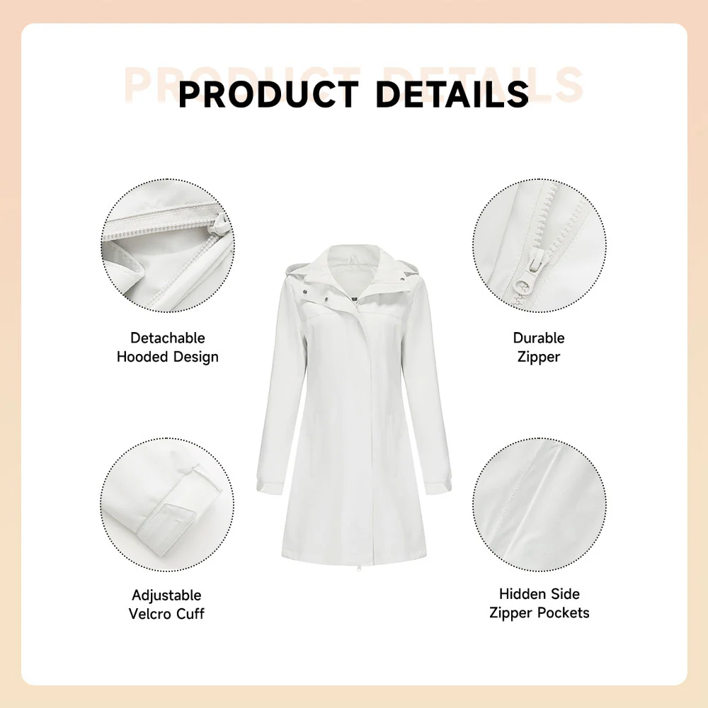 Long Trench Coat with Detachable Hood - Image 5