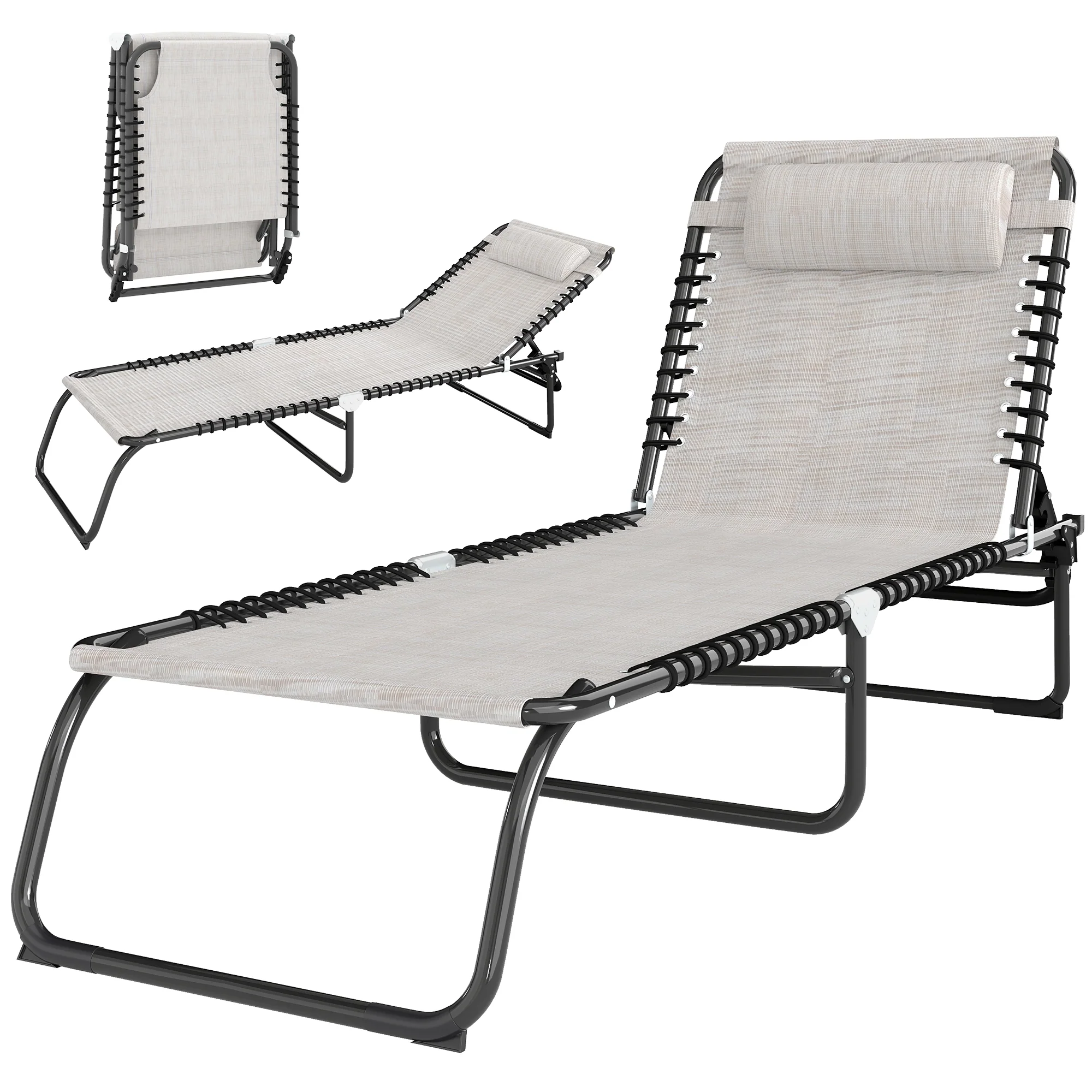 Outsunny Reclining Sun Lounger - Image 8