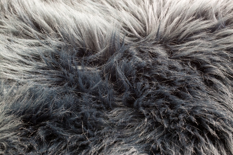 Lux - Faux Fur Room Rug in Black - Image 2