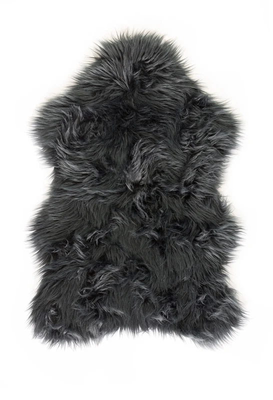 Lux - Faux Fur Room Rug in Black - Image 4