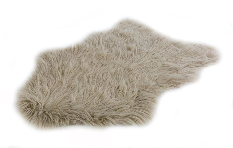 Lux - Faux Fur Room Rug in Latte - Image 3