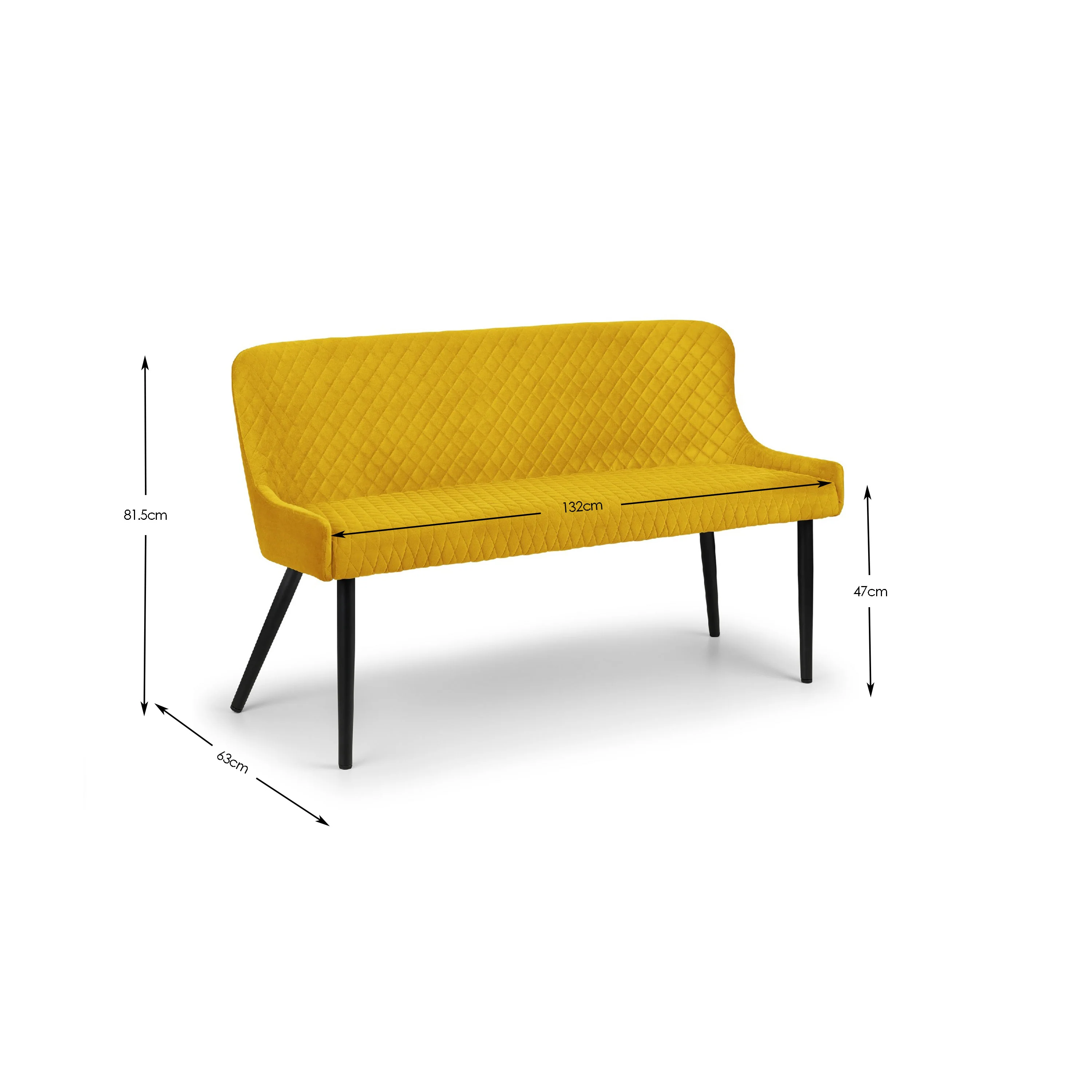 Luxe High Back Bench - Mustard - Image 3