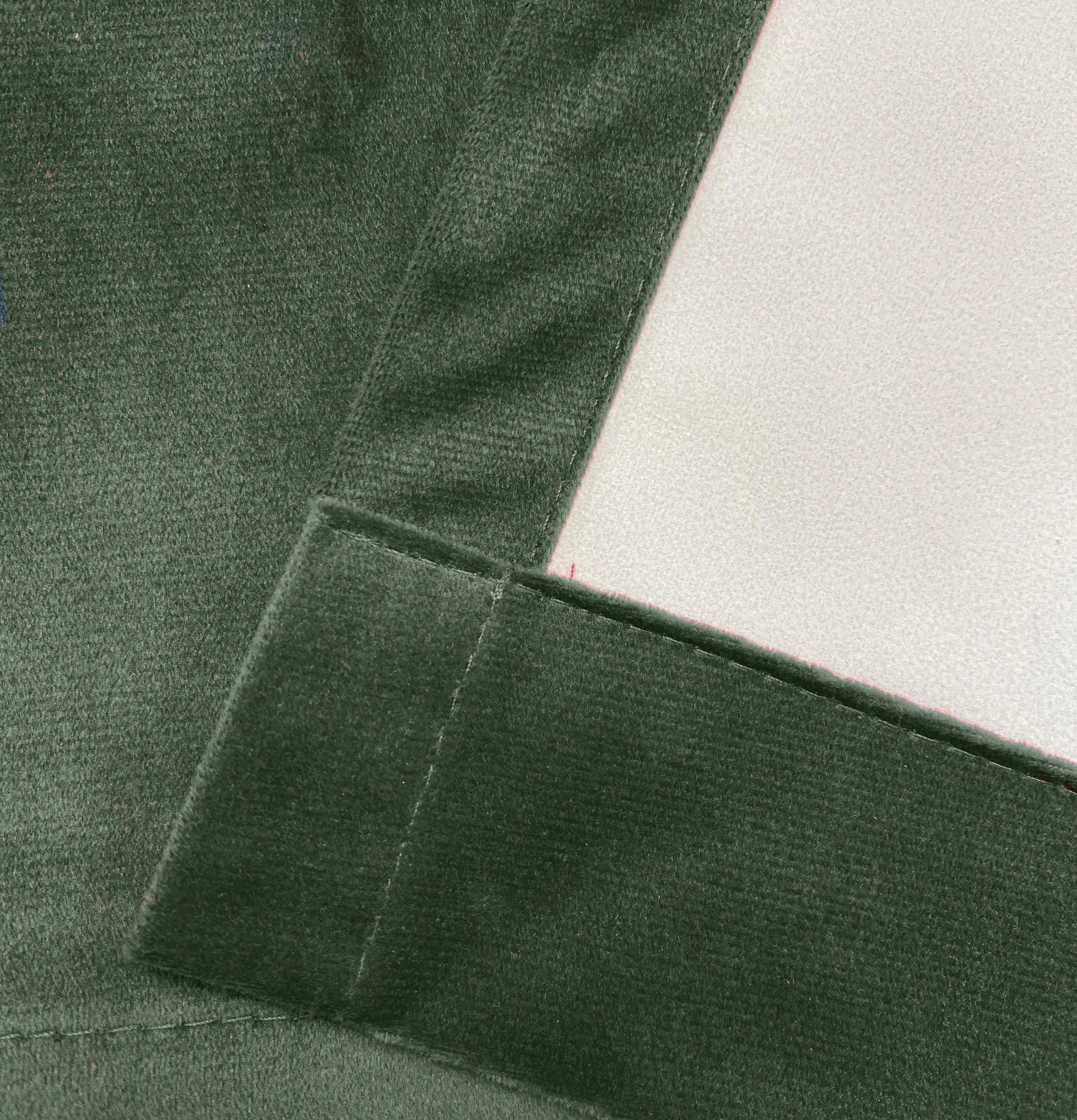 Luxury Enhanced Living Green Velvet, Supersoft, 100% Blackout, Thermal Pair of Curtains with Eyelet Top - Image 5