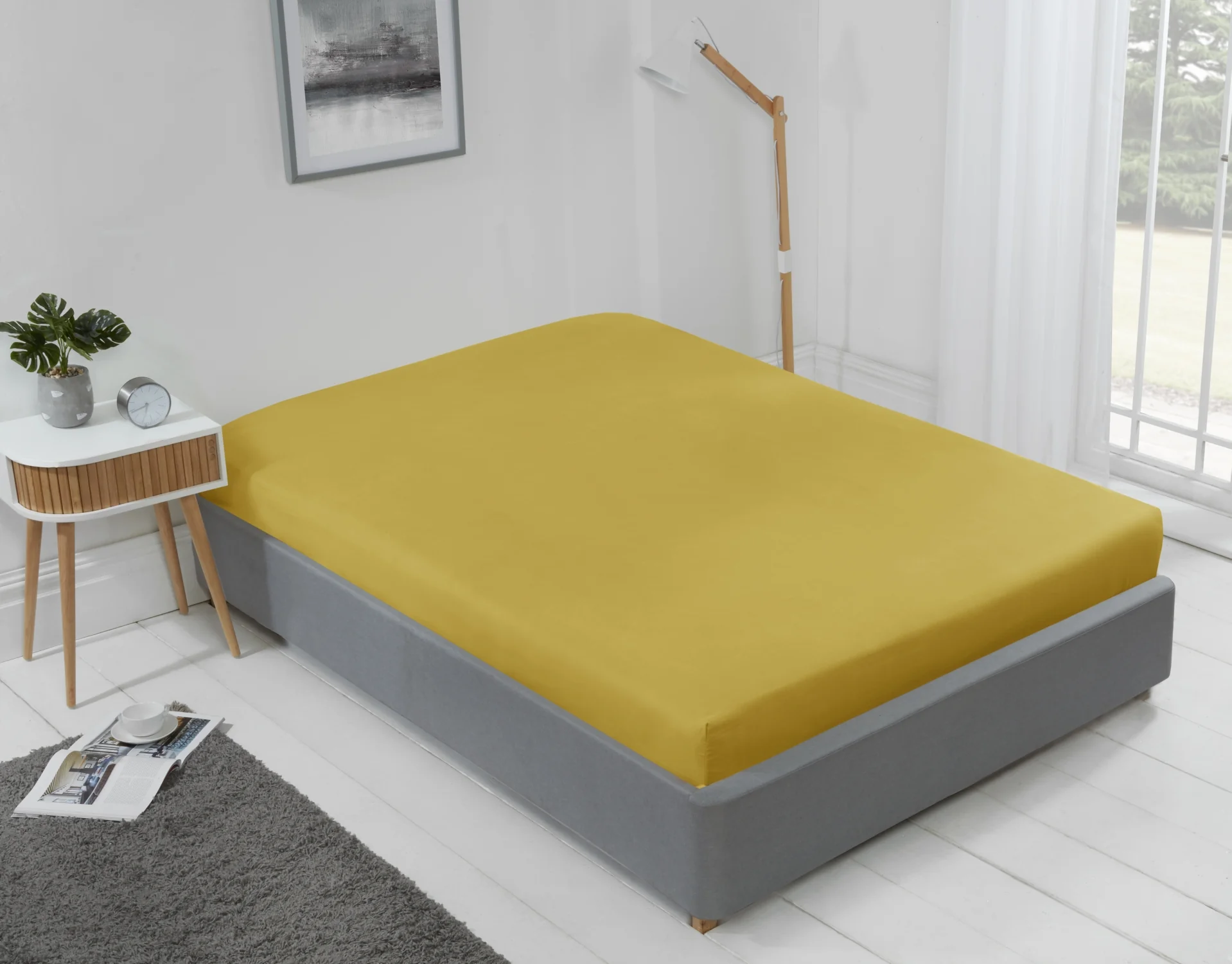Lyla Fitted Sheet In Ochre - Single Size
