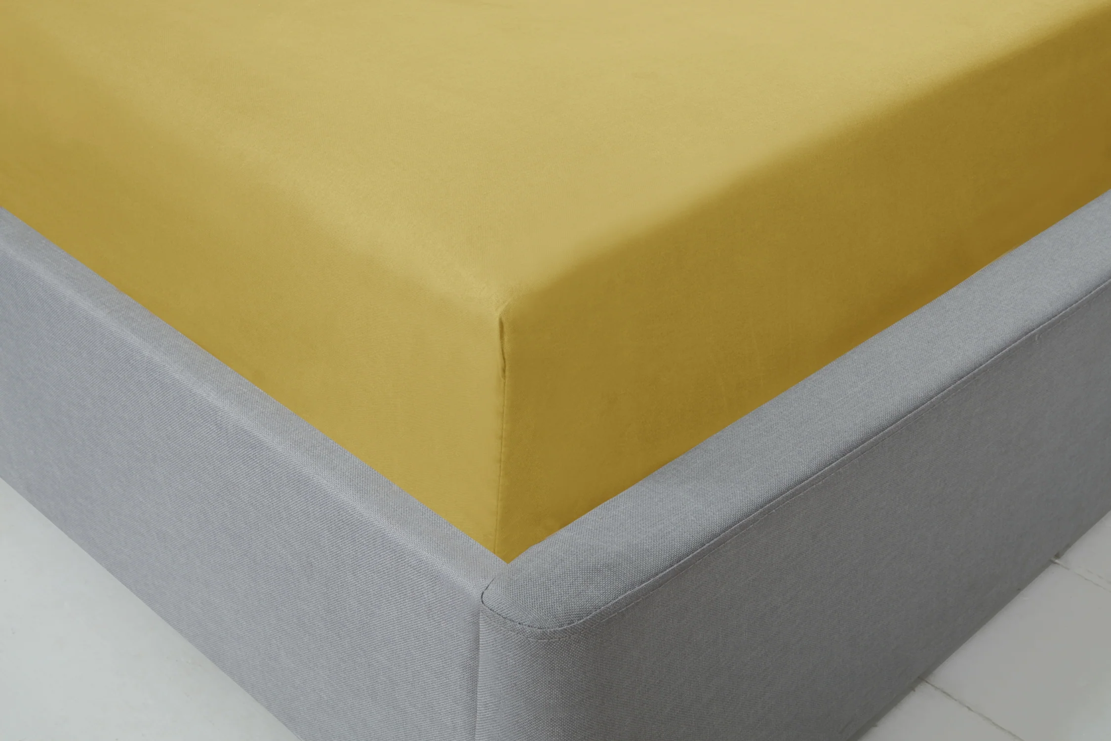 Lyla Fitted Sheet In Ochre - Double Size - Image 3