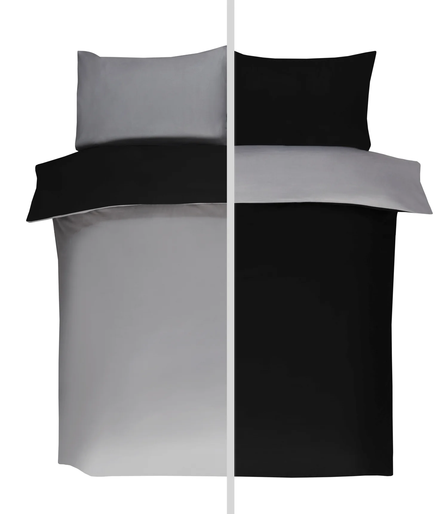 Lyla Reversible Duvet Set in Black/Grey - Image 5