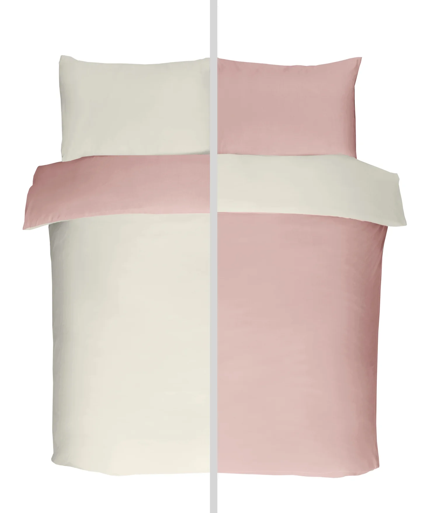 Lyla Reversible Duvet Set in Cream/Blush Pink - Image 5