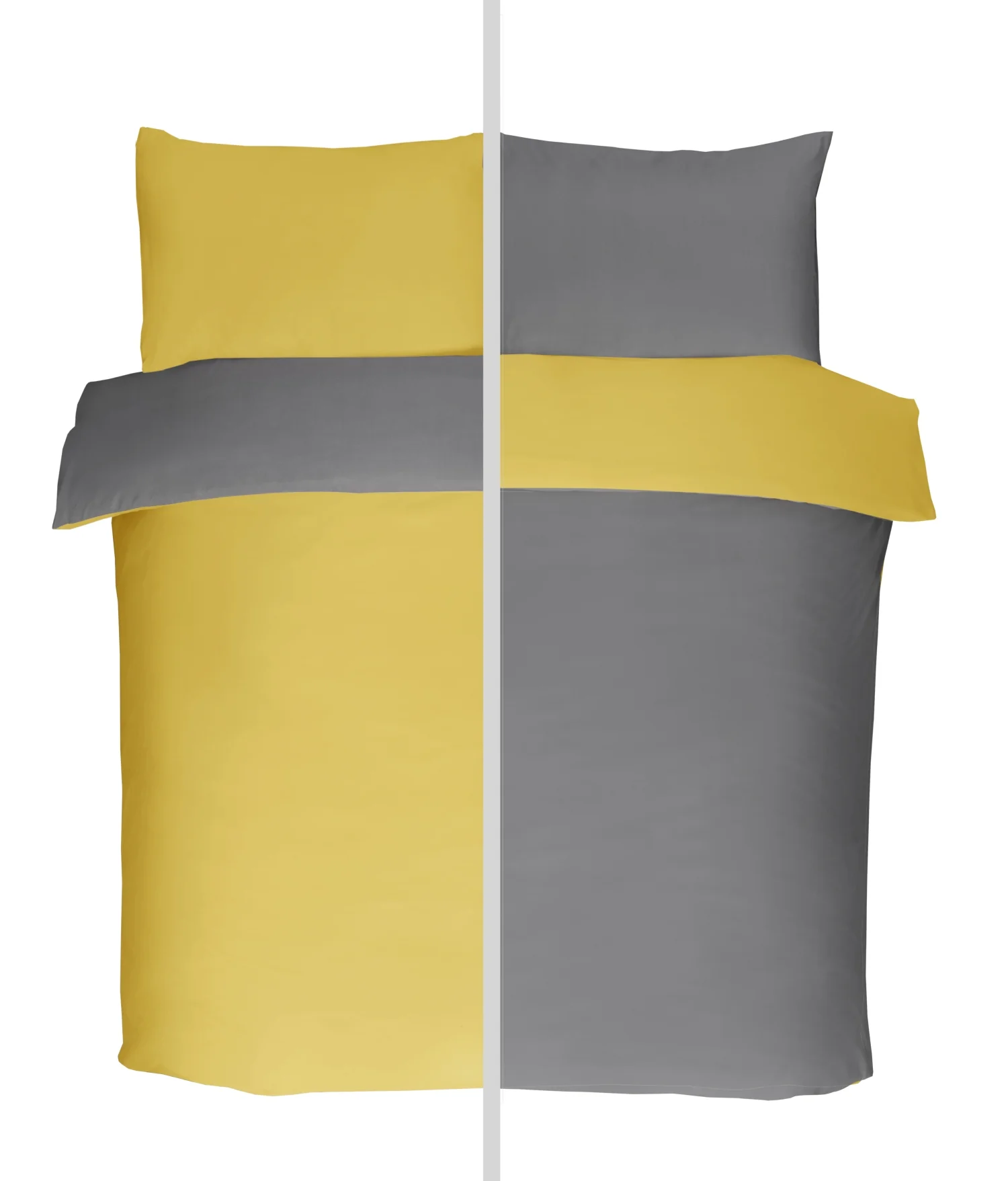 Lyla Reversible Duvet Set in Ochre/Grey - Image 5