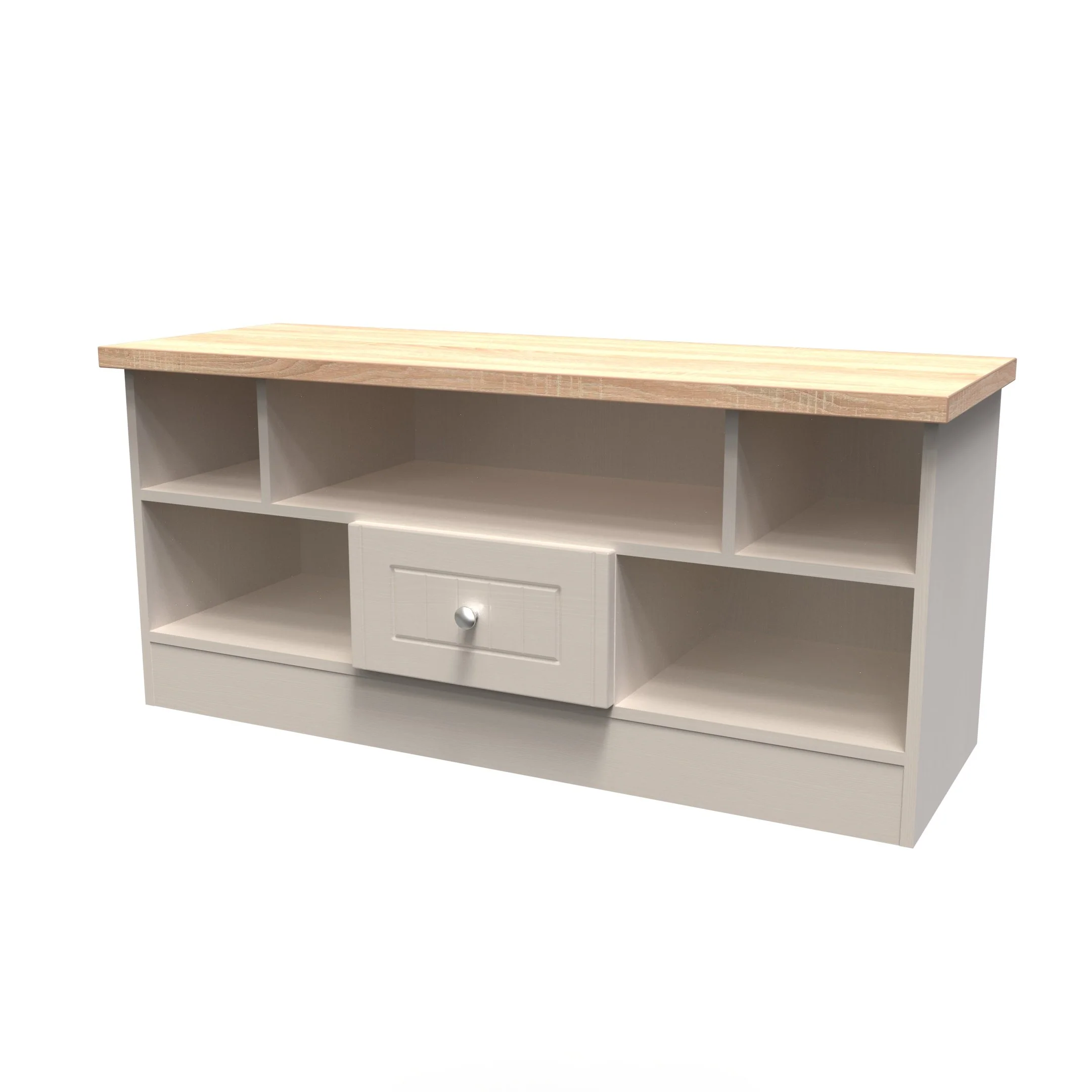Lynton Ready Assembled 1 Drawer TV & Media Unit In Kashmir Ash & Bardolino Oak - Image 3