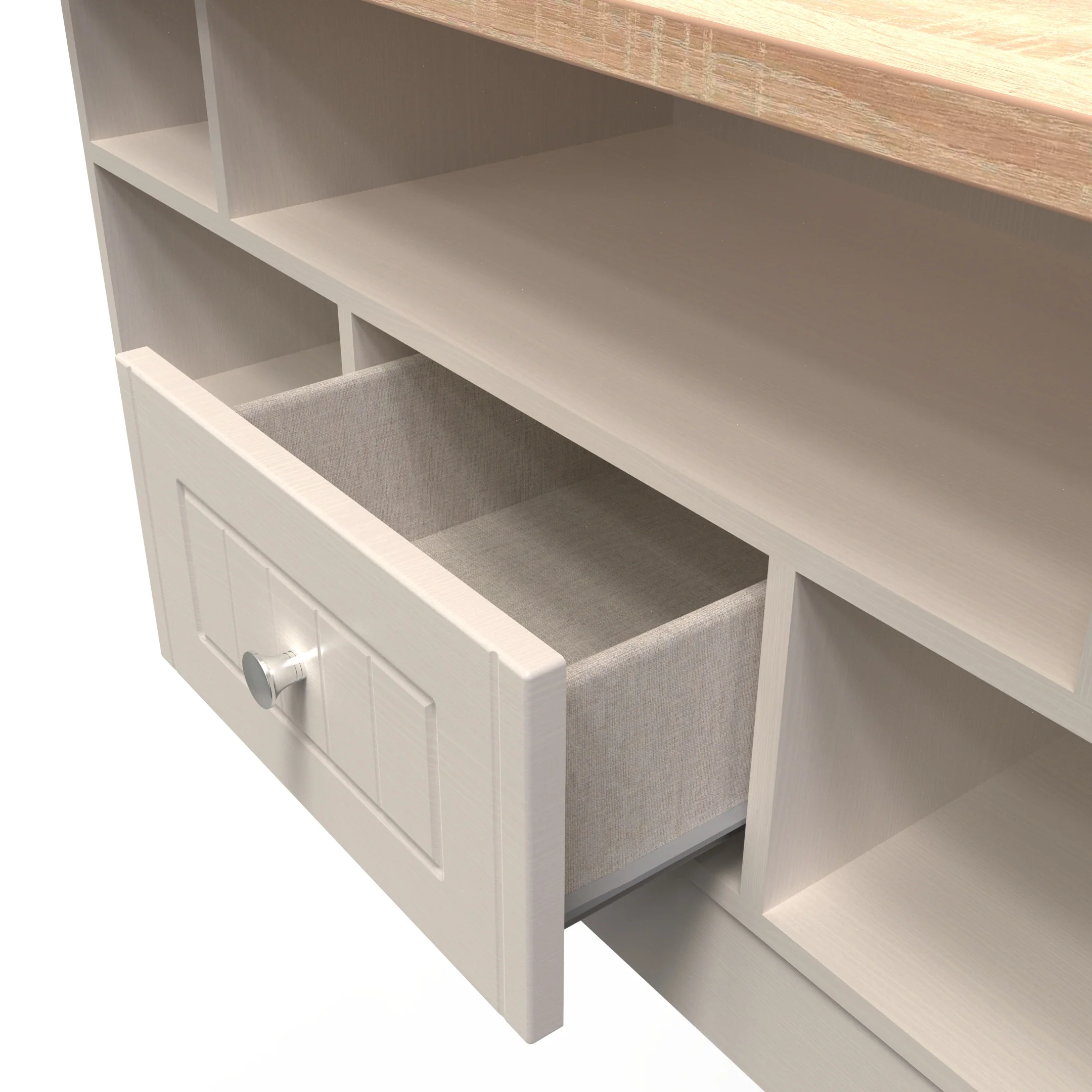 Lynton Ready Assembled 1 Drawer TV & Media Unit In Kashmir Ash & Bardolino Oak - Image 5