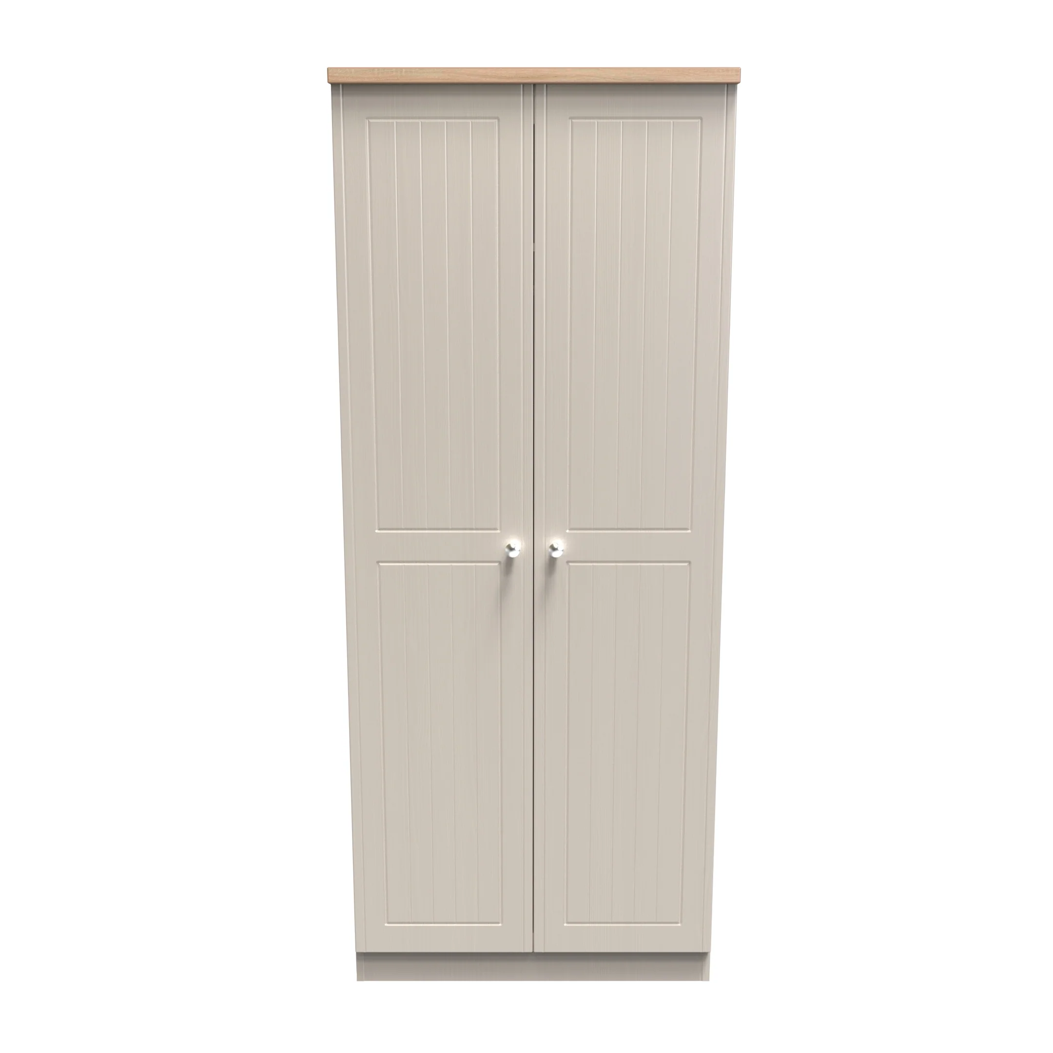 Lynton Ready Assembled 2 Door Wardrobe In Kashmir Ash & Bardolino Oak