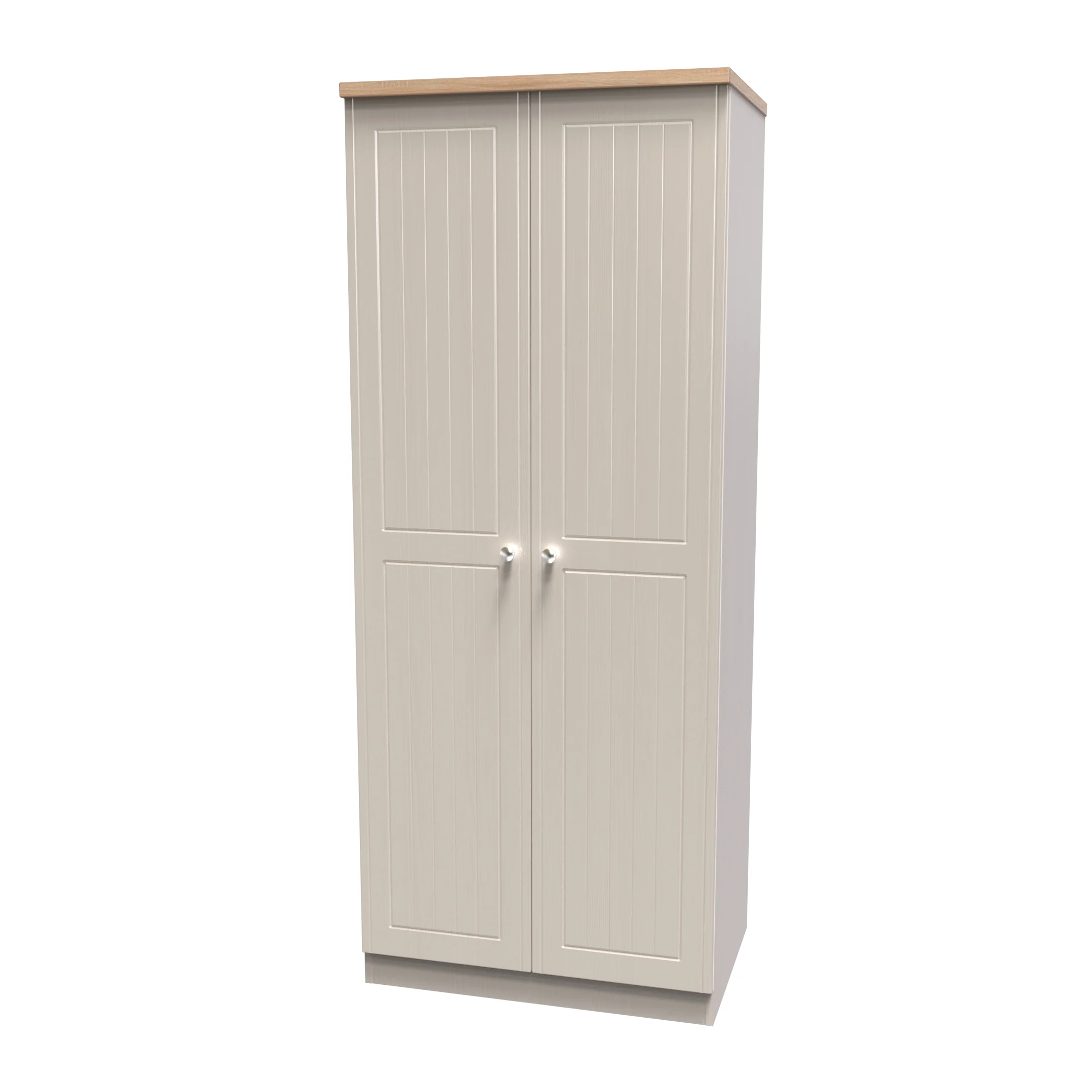 Lynton Ready Assembled 2 Door Wardrobe In Kashmir Ash & Bardolino Oak - Image 3
