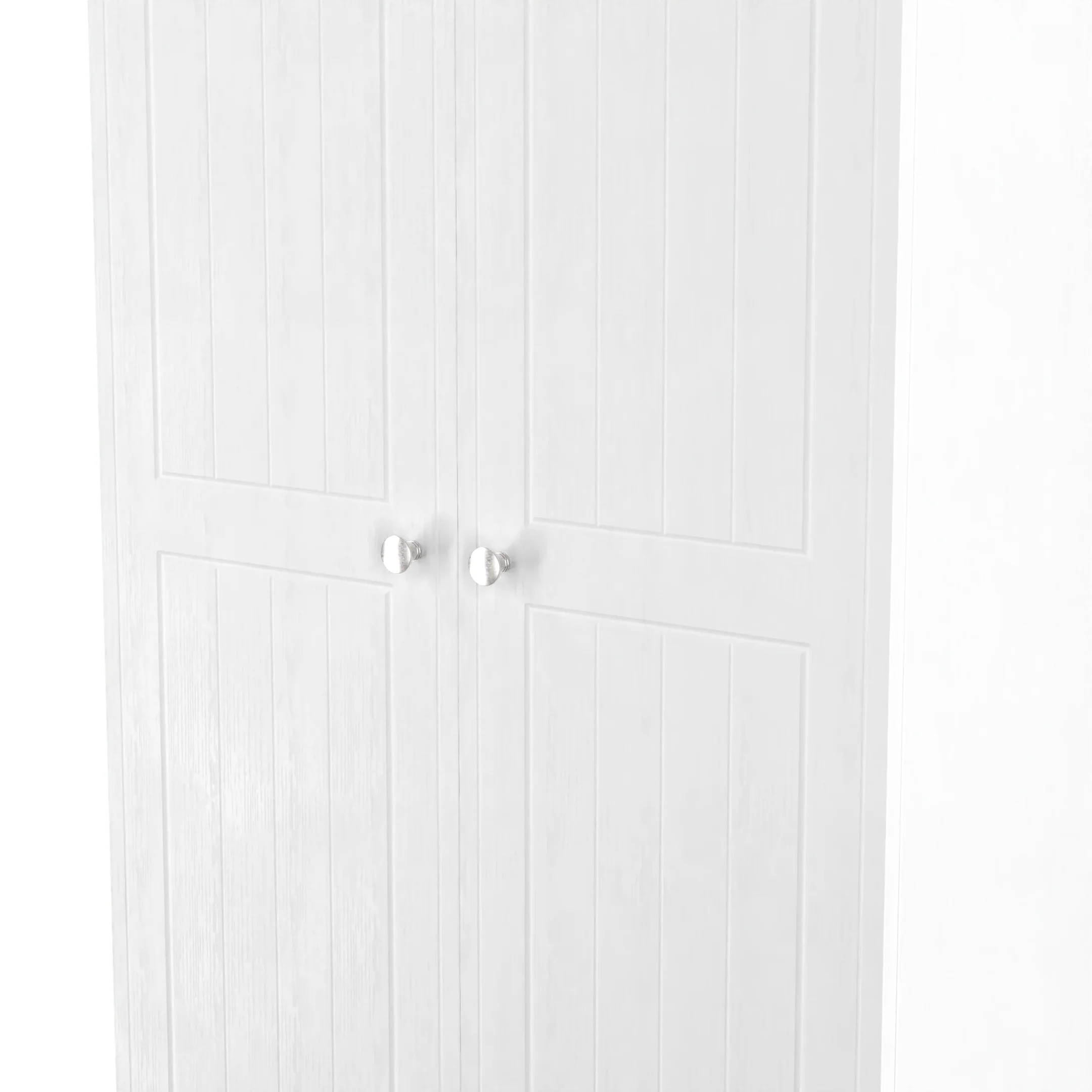 Lynton Ready Assembled 2 Door Wardrobe In Porcelain Ash & Bardolino Oak - Image 5