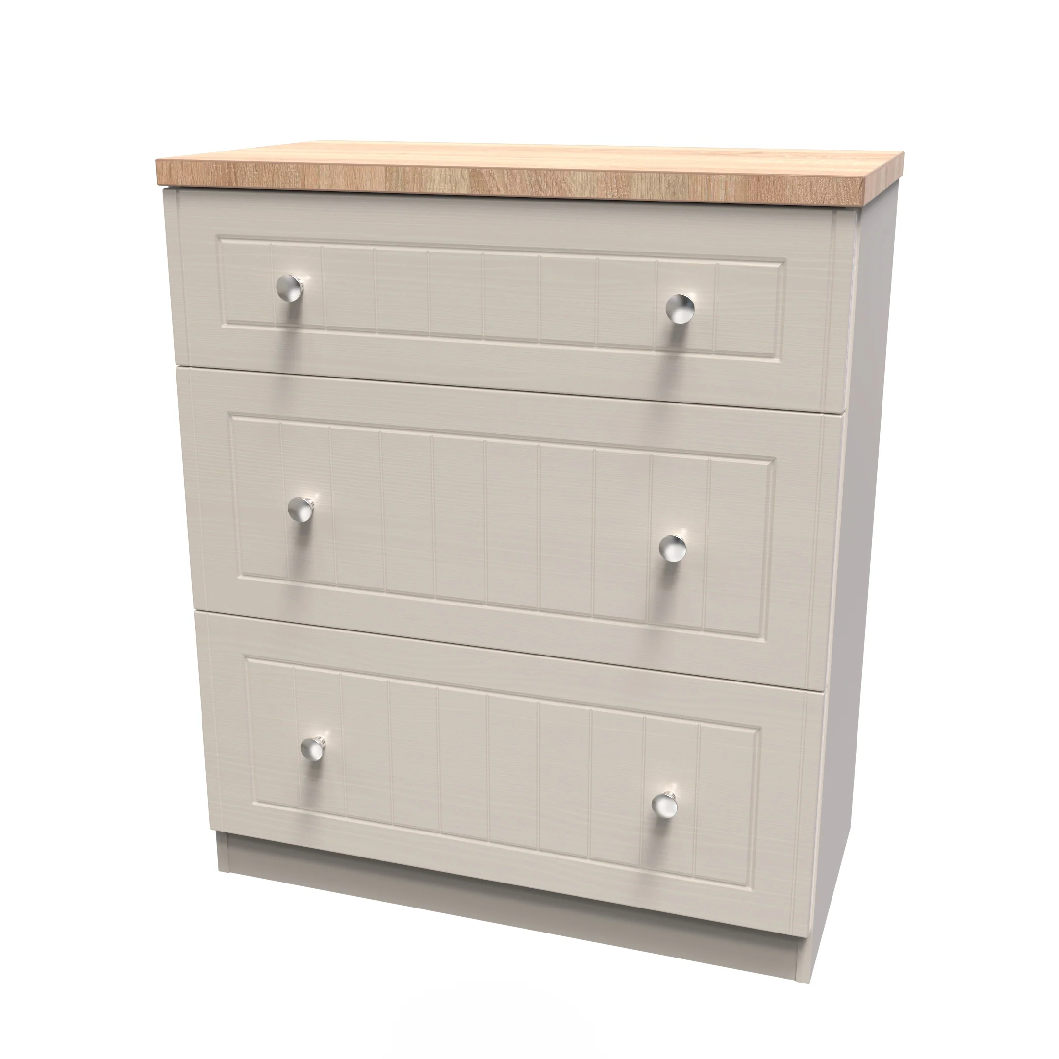 Lynton Ready Assembled 3 Drawer Deep Chest In Kashmir Ash & Bardolino Oak - Image 3