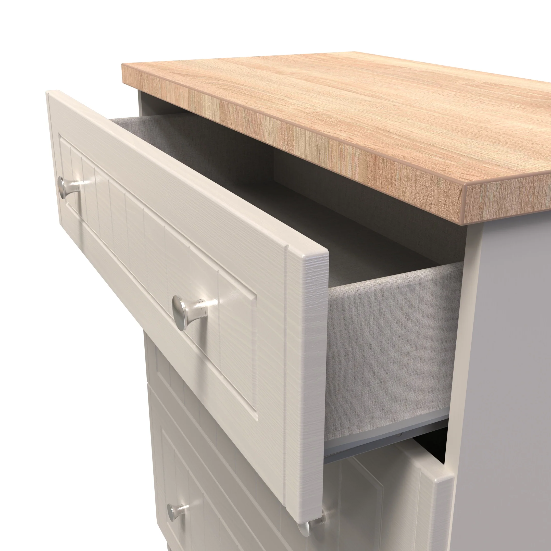 Lynton Ready Assembled 3 Drawer Deep Chest In Kashmir Ash & Bardolino Oak - Image 5