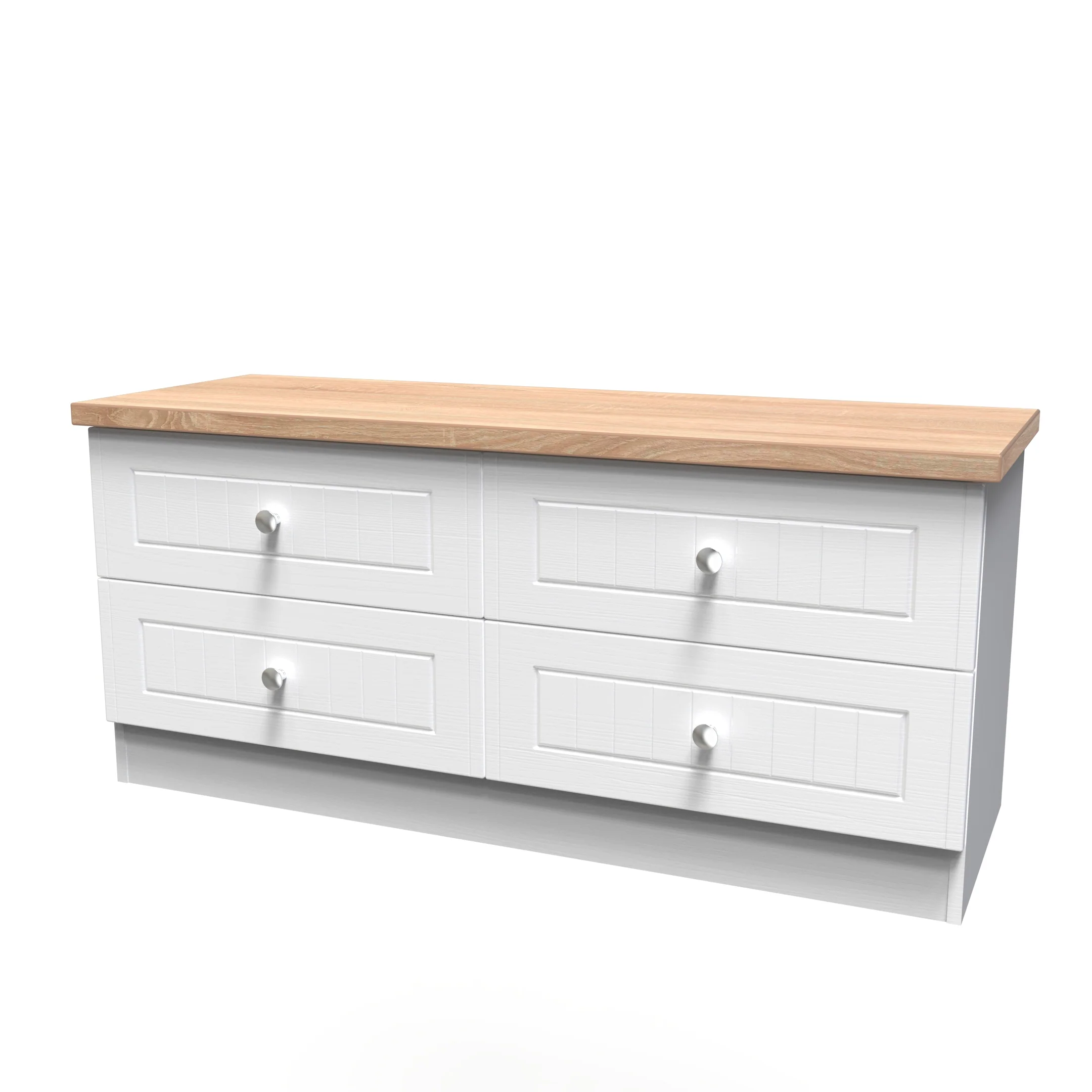 Lynton Ready Assembled 4 Drawer Bed Box In Porcelain Ash & Bardolino Oak - Image 3