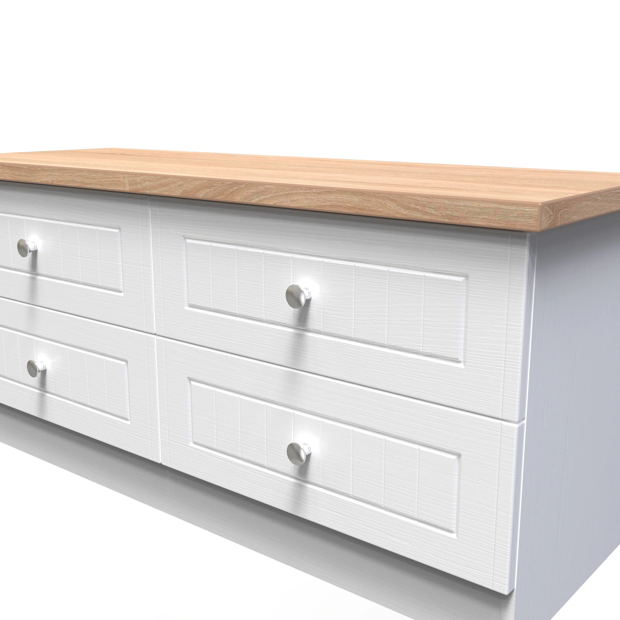 Lynton Ready Assembled 4 Drawer Bed Box In Porcelain Ash & Bardolino Oak - Image 4