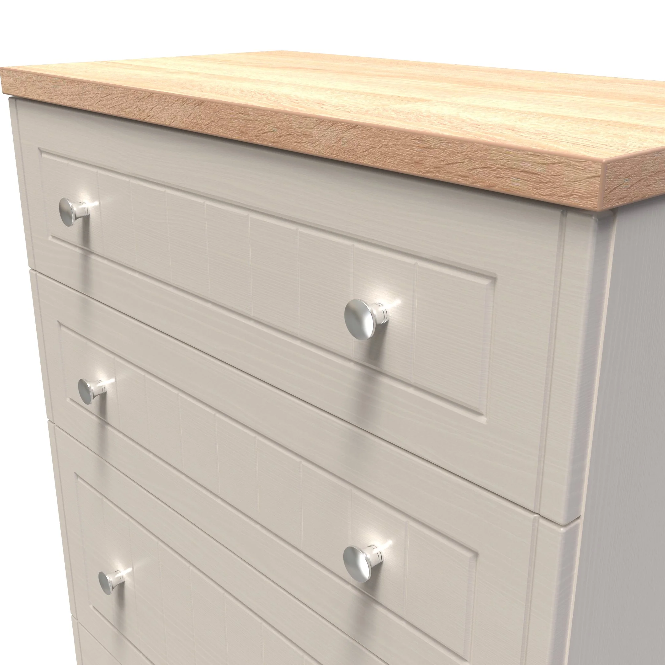 Lynton Ready Assembled 4 Drawer Deep Chest In Kashmir Ash & Bardolino Oak - Image 4