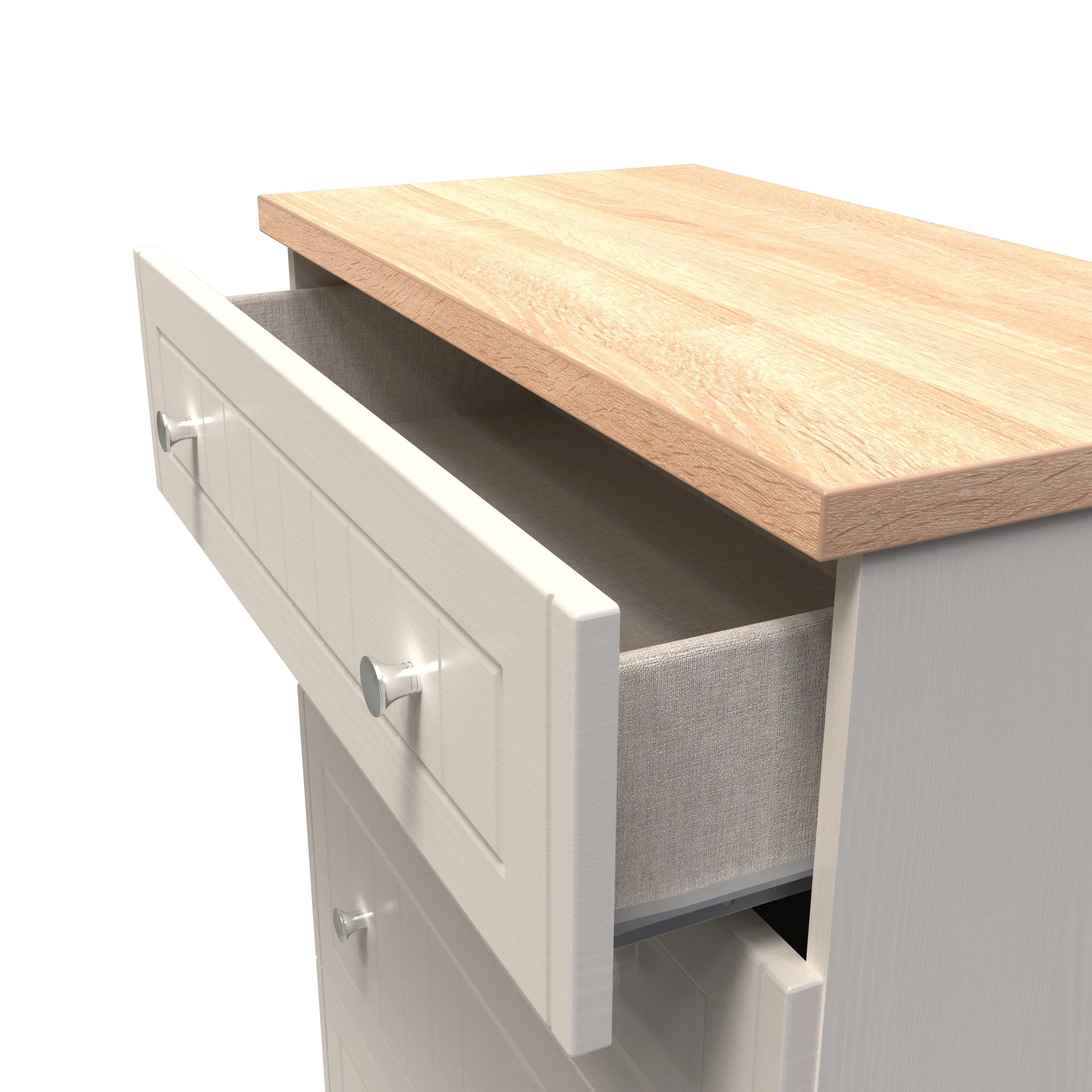 Lynton Ready Assembled 4 Drawer Deep Chest In Kashmir Ash & Bardolino Oak - Image 5