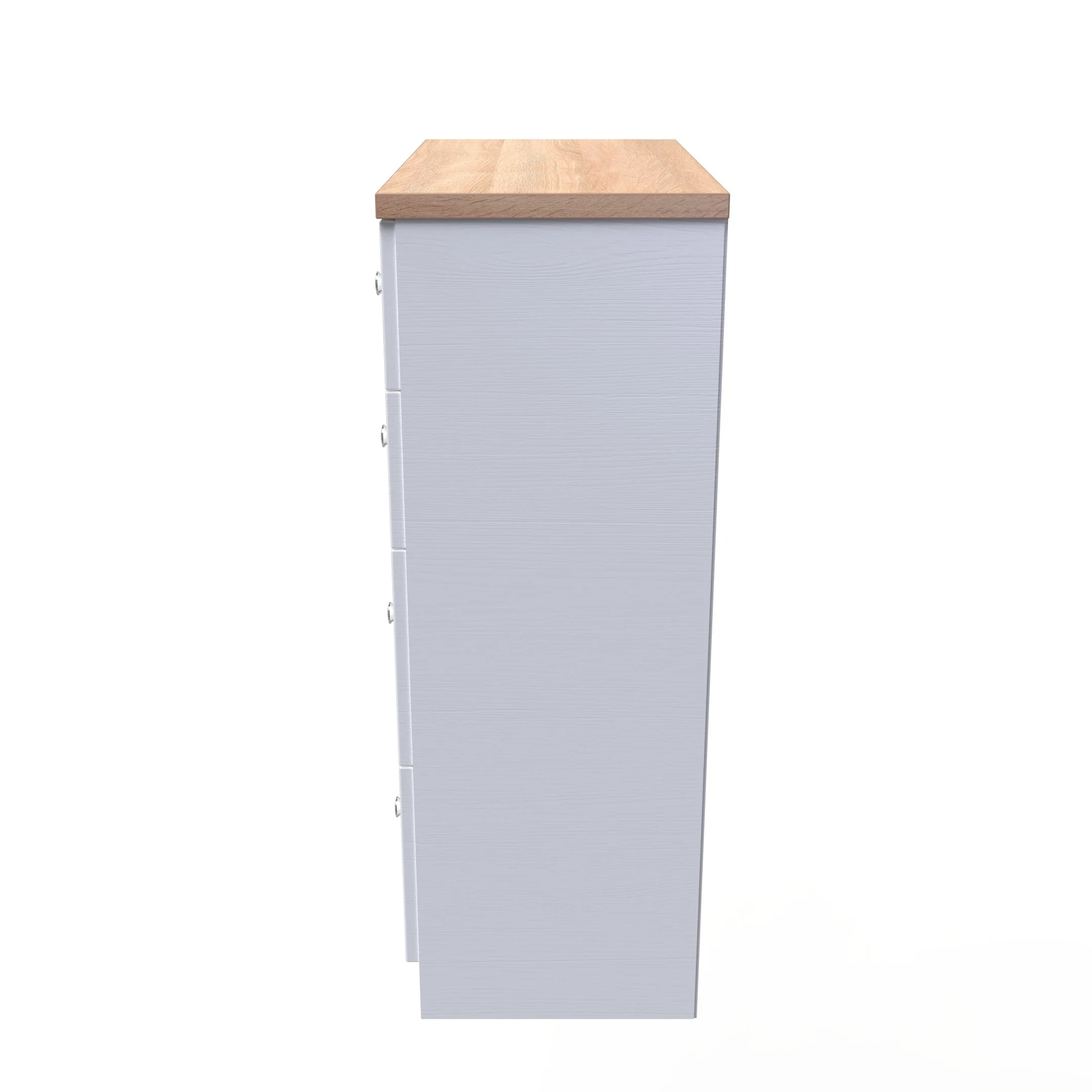 Lynton Ready Assembled 4 Drawer Deep Chest In Porcelain Ash & Bardolino Oak - Image 2