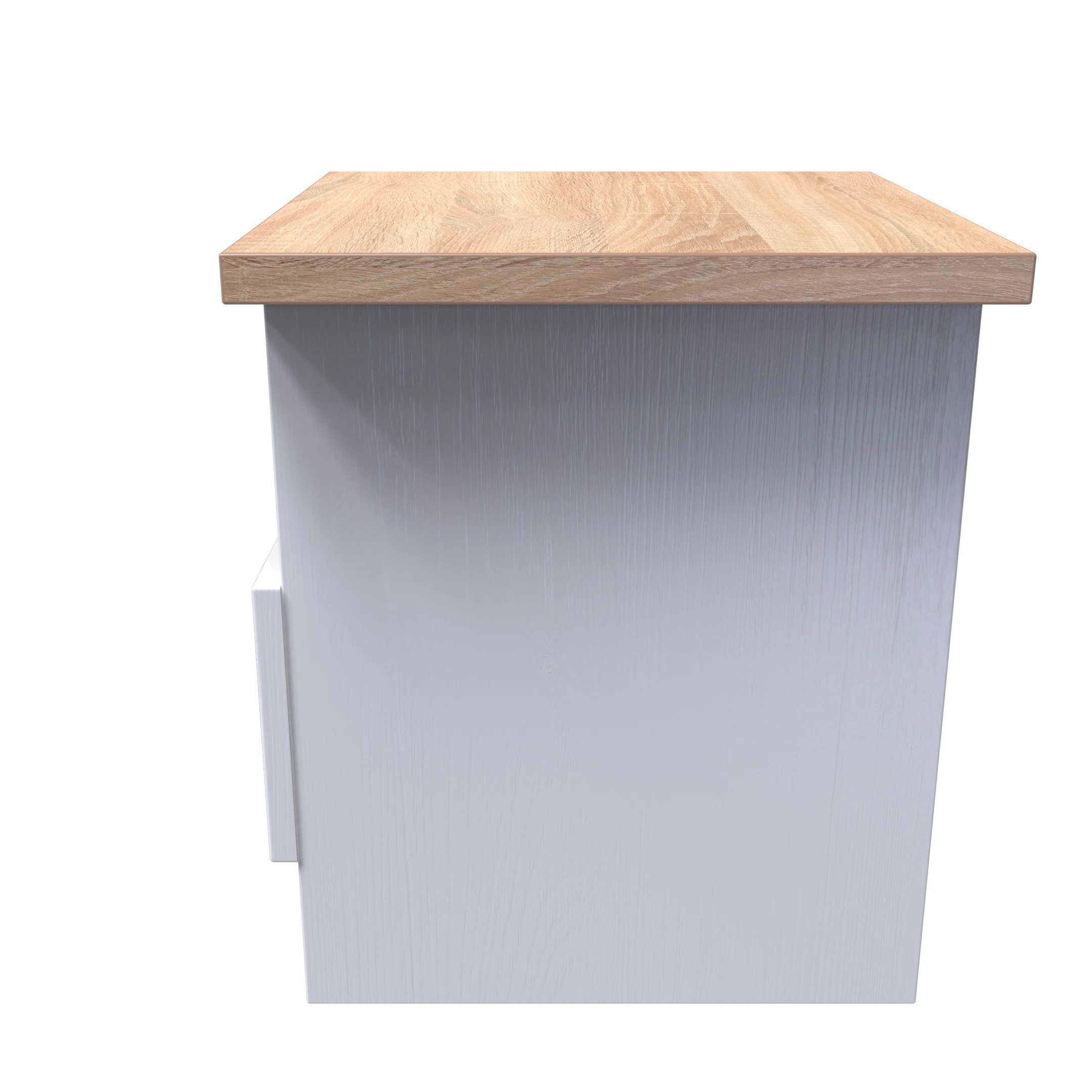 Lynton Ready Assembled Bottom Drawer Lamp Table In Porcelain Ash & Bardolino Oak - Image 2